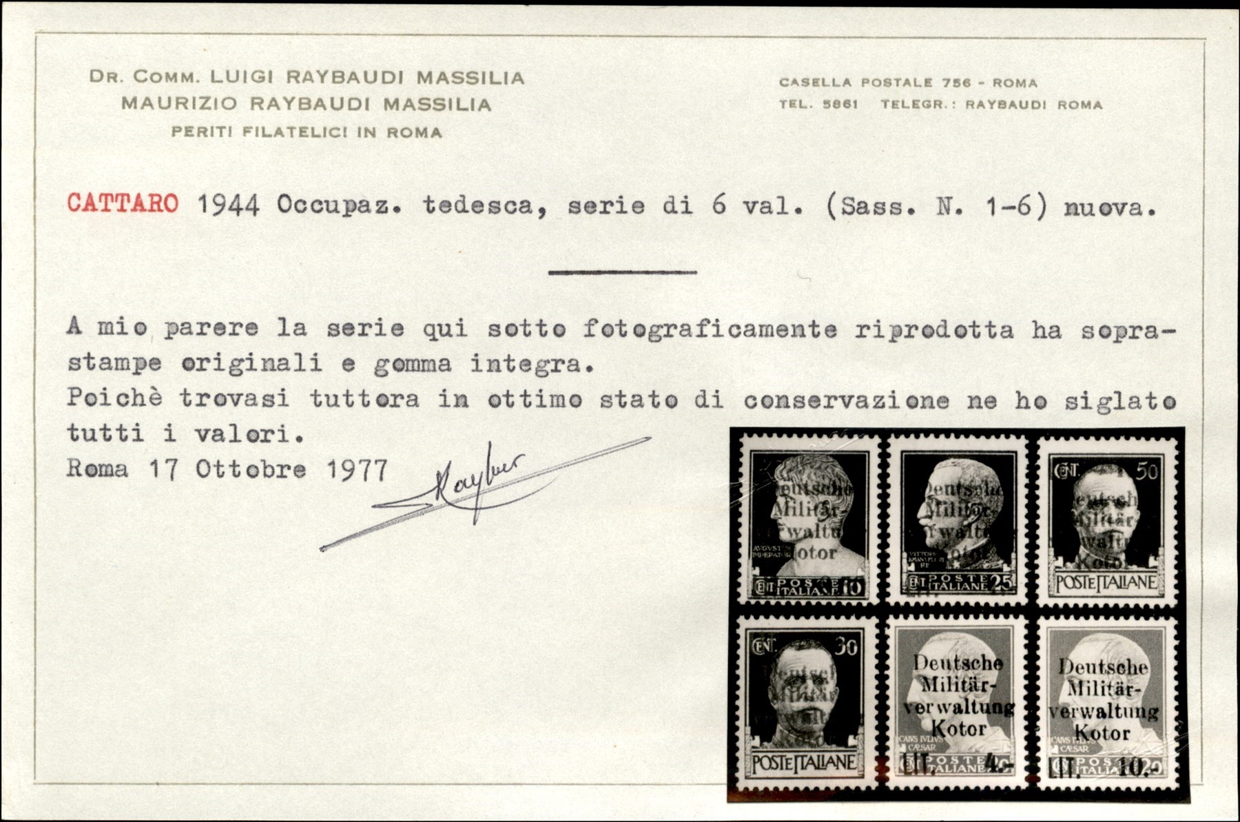 Italia / Occupazioni II Guerra Mondiale / Occupazione Tedesca / Cattaro / Posta Ordinaria