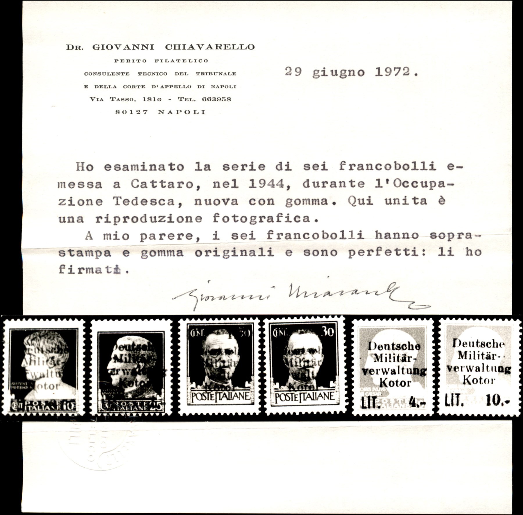 Italia / Occupazioni II Guerra Mondiale / Occupazione Tedesca / Cattaro / Posta Ordinaria