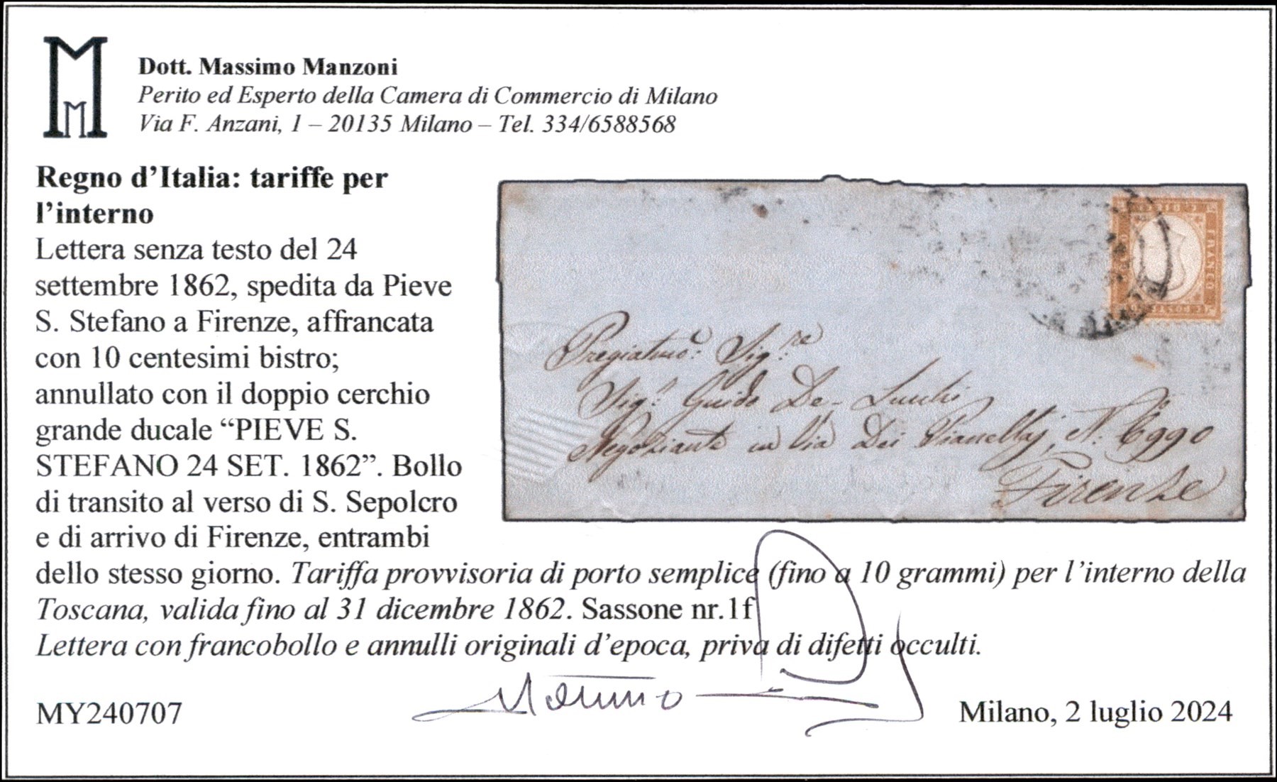 ITALIA / Regno / Vittorio Emanuele II / Posta ordinaria