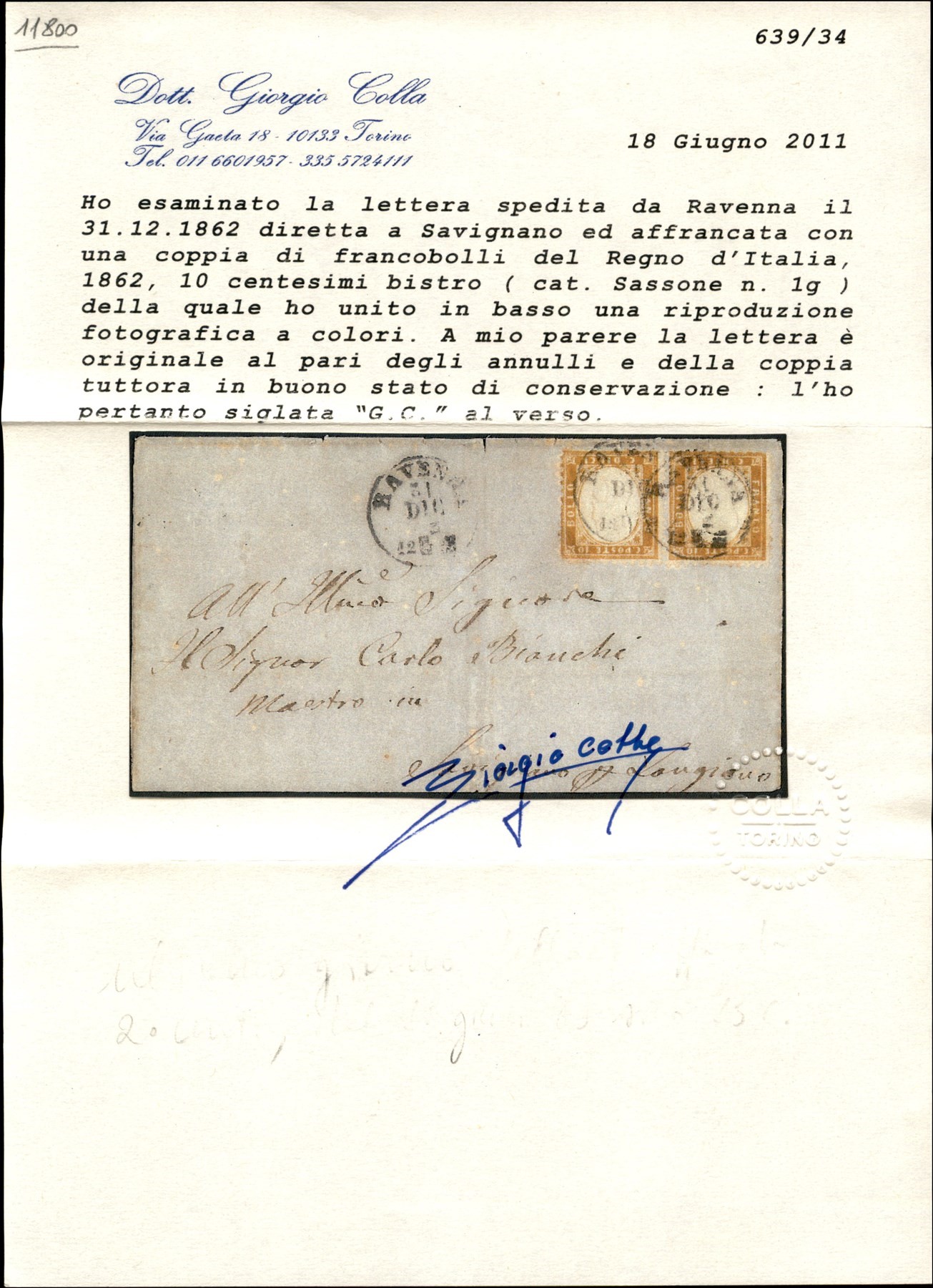 ITALIA / Regno / Vittorio Emanuele II / Posta ordinaria