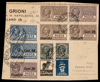 Italia / Regno / Vittorio Emanuele III / Posta Pneumatica