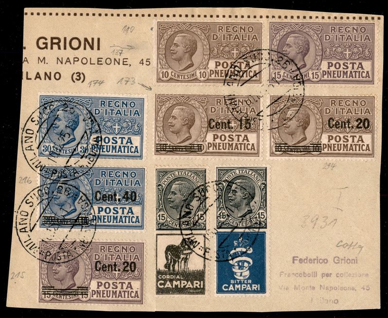 Italia / Regno / Vittorio Emanuele III / Posta Pneumatica