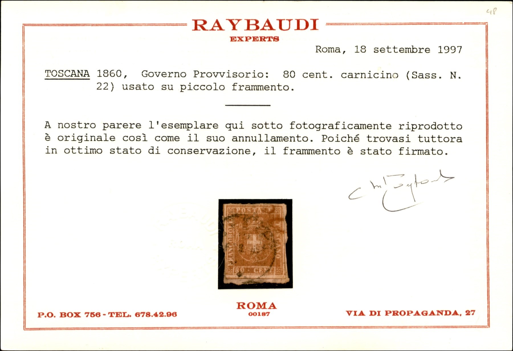 ITALIA / Antichi Stati Italiani / Toscana / Governo Provvisorio / Posta ordinaria