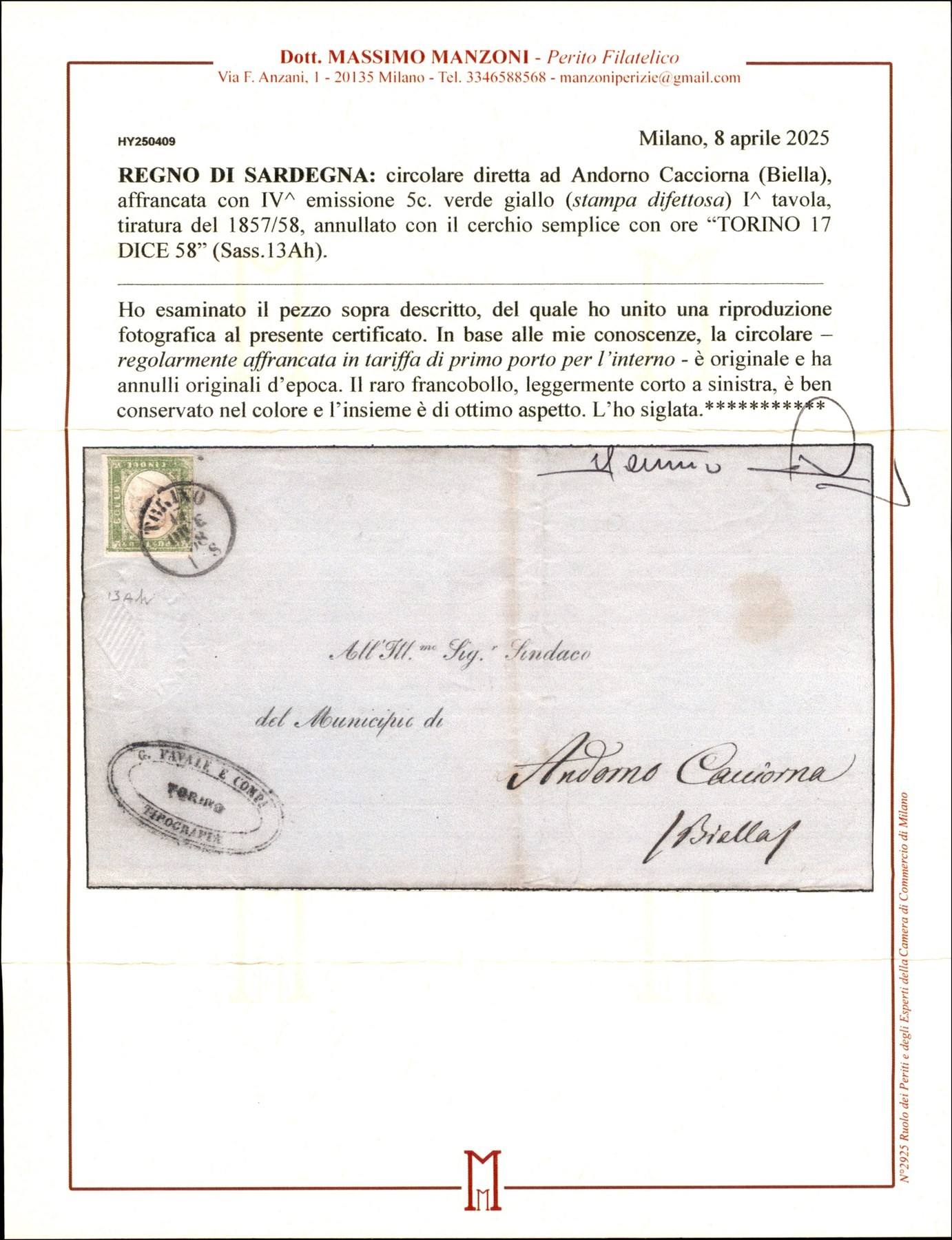 Italia / Antichi Stati Italiani / Sardegna / Posta Ordinaria