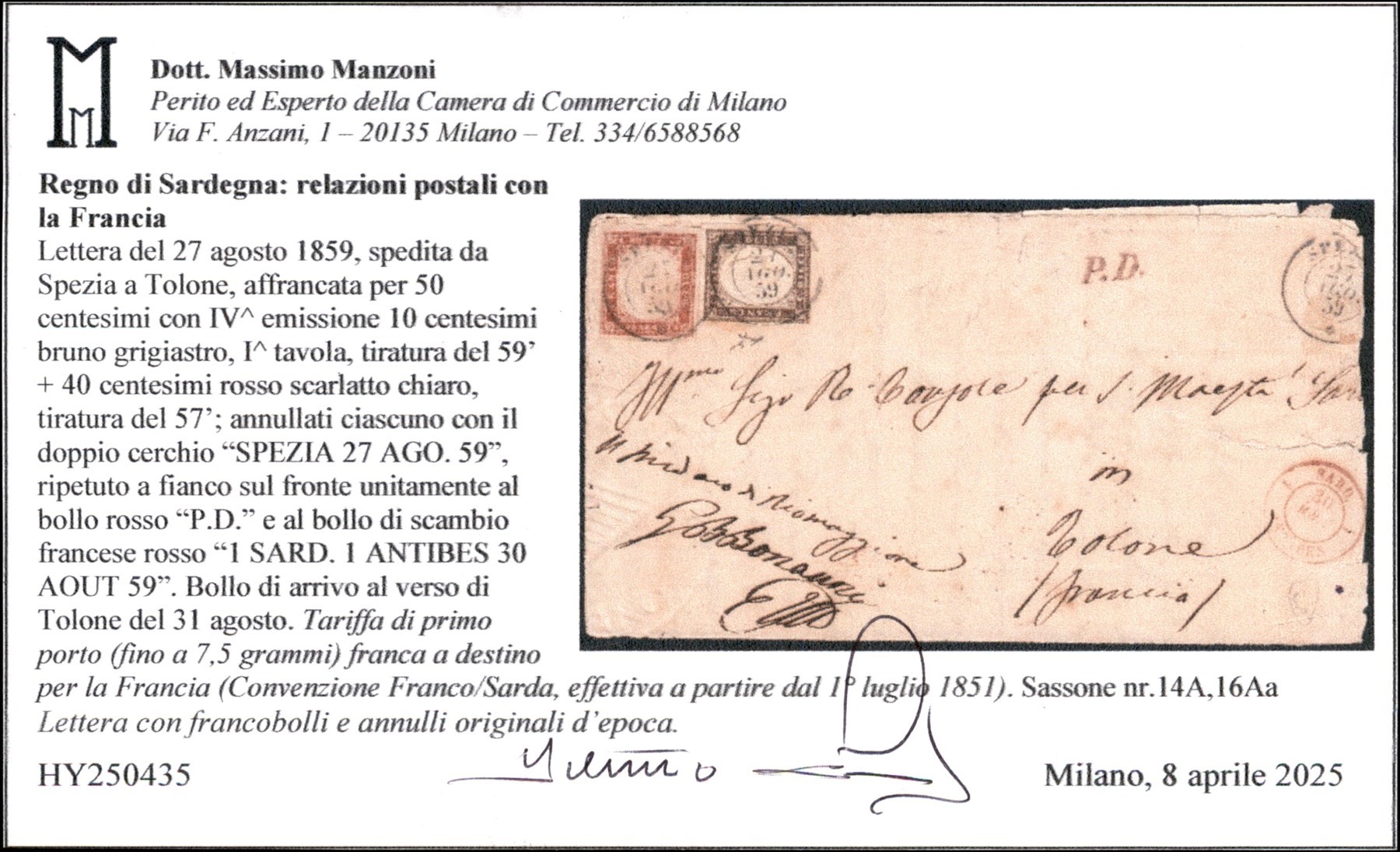 Italia / Antichi Stati Italiani / Sardegna / Posta Ordinaria