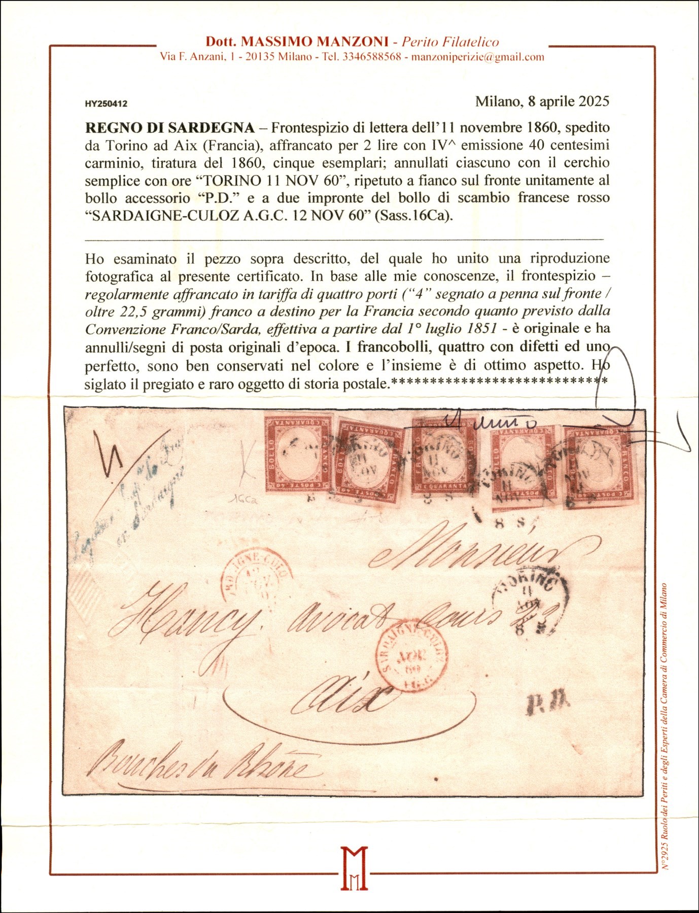 Italia / Antichi Stati Italiani / Sardegna / Posta Ordinaria
