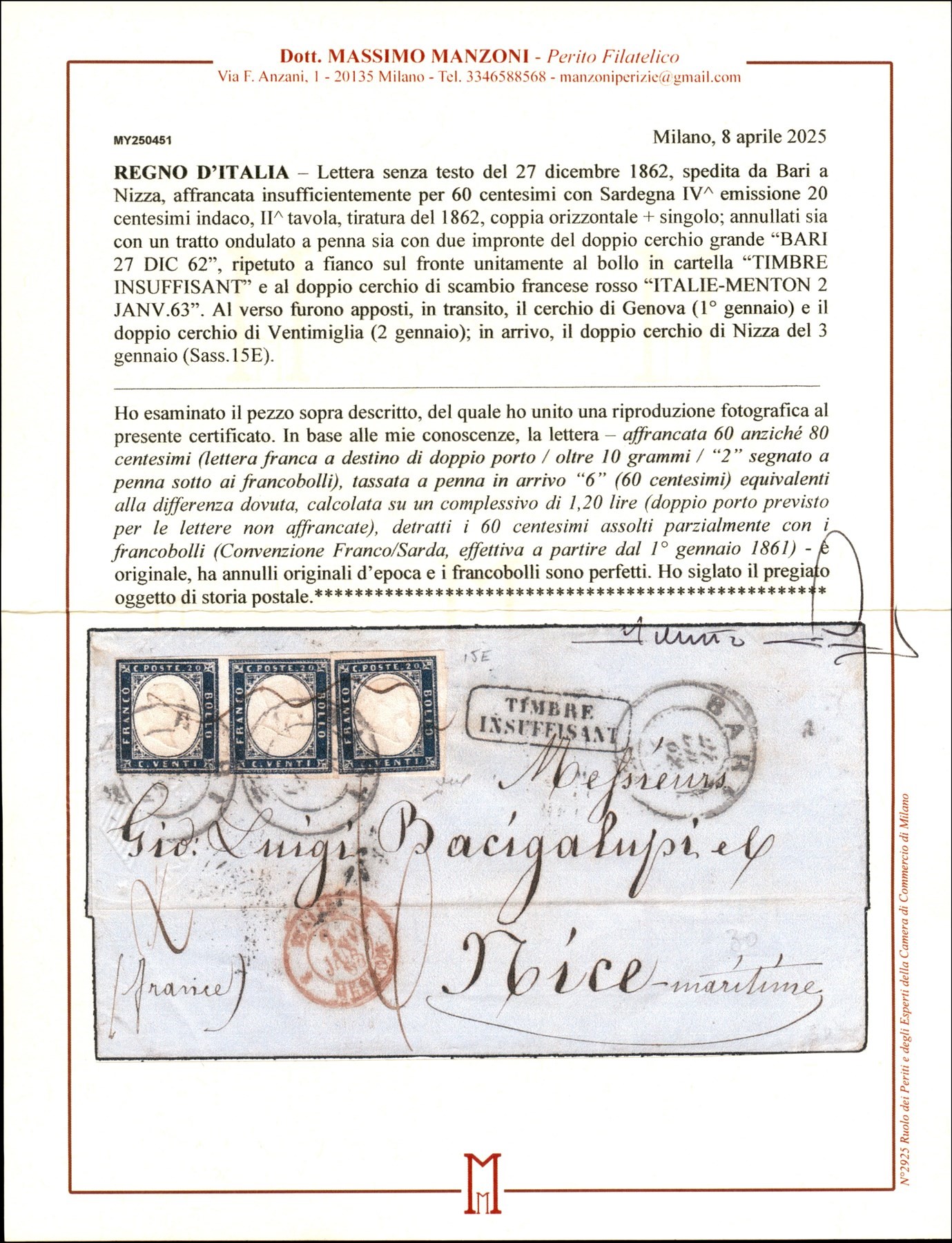 Italia / Regno / Vittorio Emanuele II / Posta Ordinaria