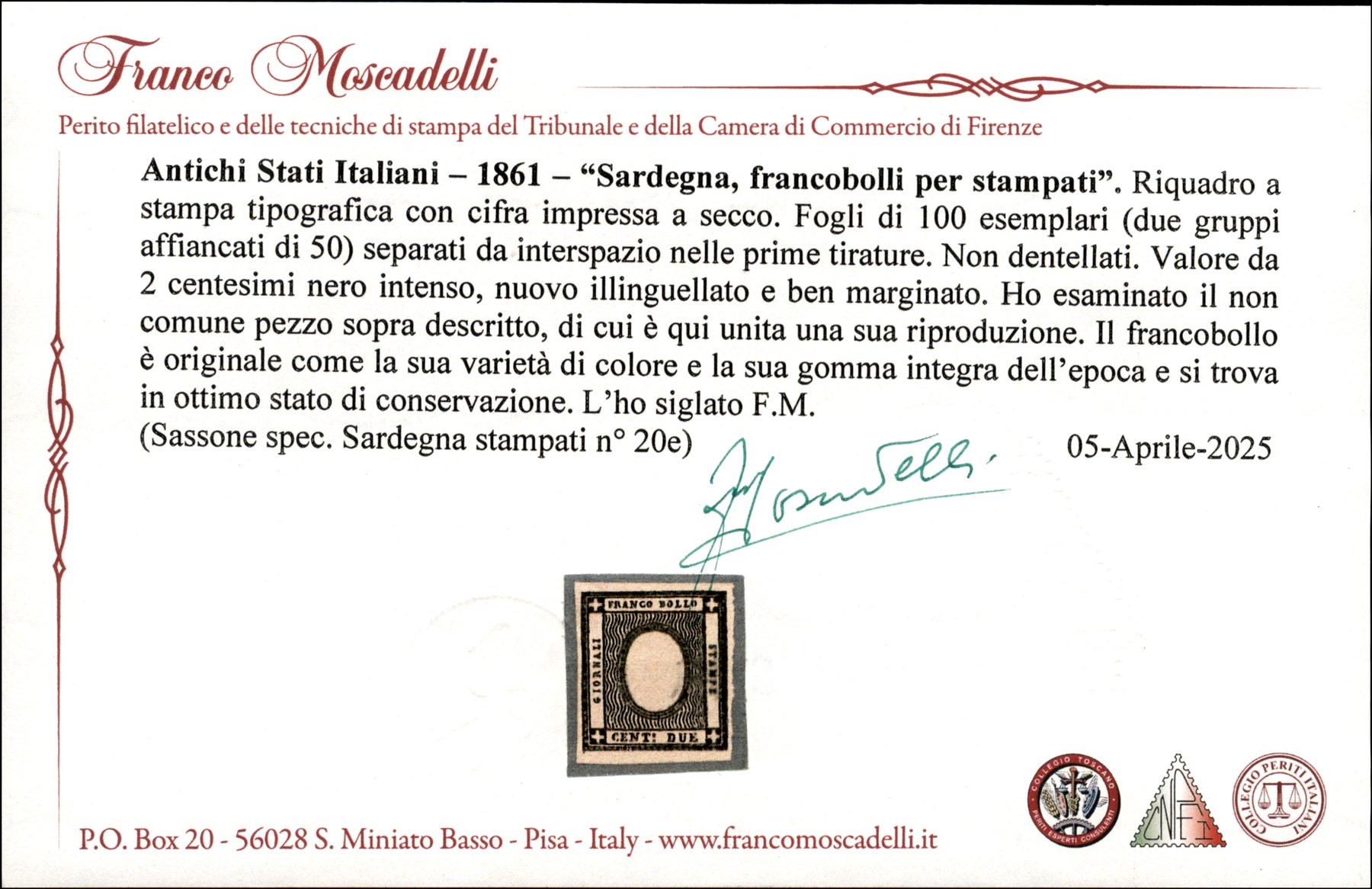 Italia / Antichi Stati Italiani / Sardegna / Posta Ordinaria