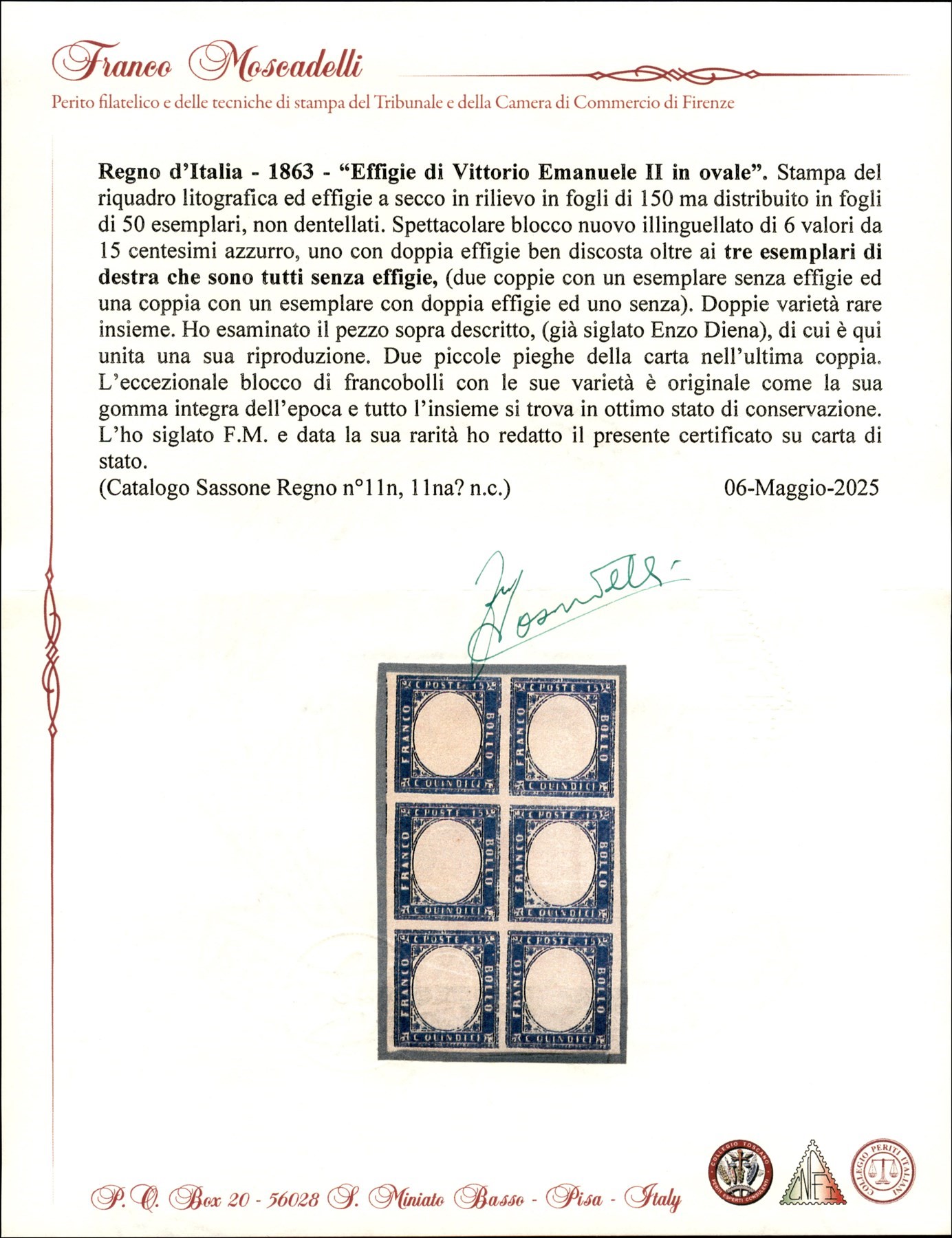 Italia / Regno / Vittorio Emanuele II / Posta Ordinaria