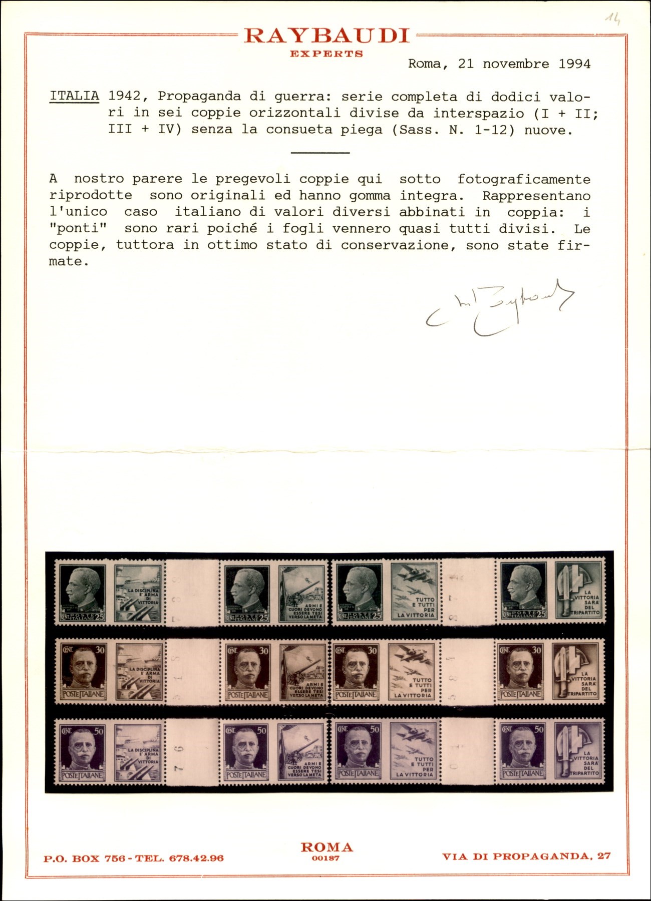 Italia / Regno / Vittorio Emanuele III / Propaganda di Guerra