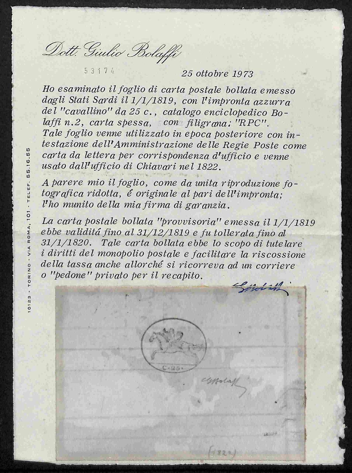 Italia / Antichi Stati Italiani / Sardegna / Posta Ordinaria