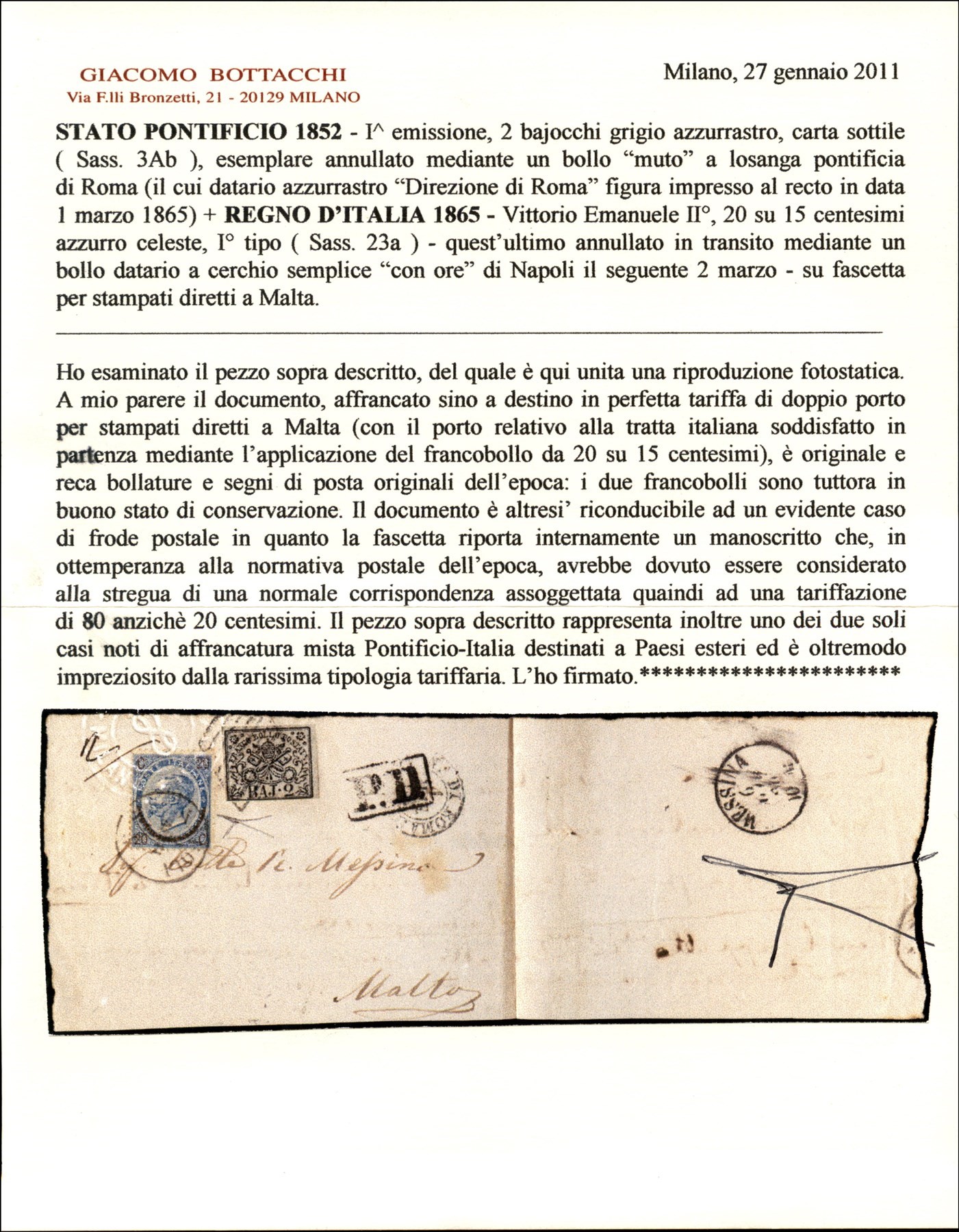 Italia / Antichi Stati Italiani / Stato Pontificio / Posta Ordinaria