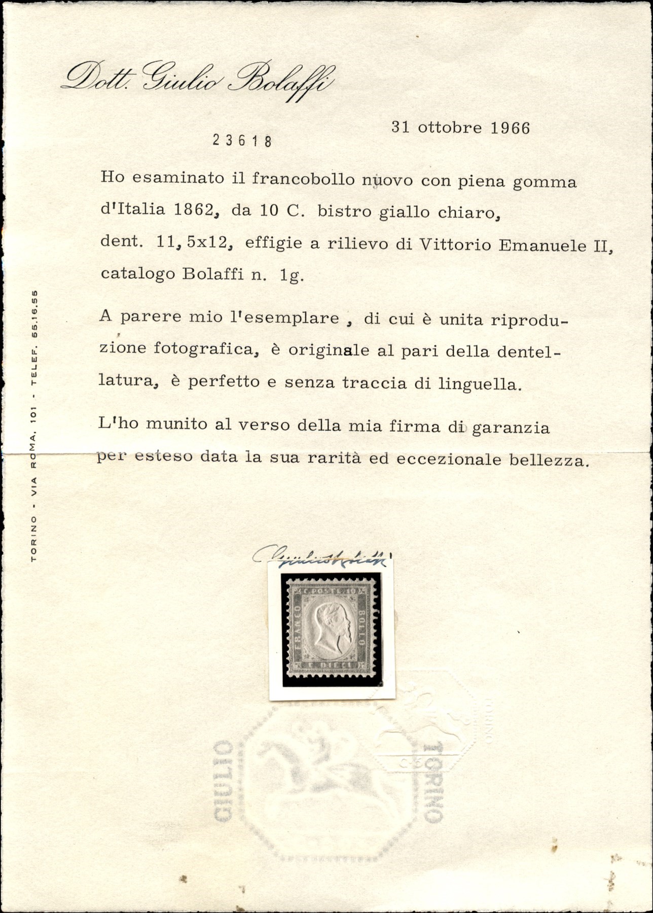 Italia / Regno / Vittorio Emanuele II / Posta Ordinaria
