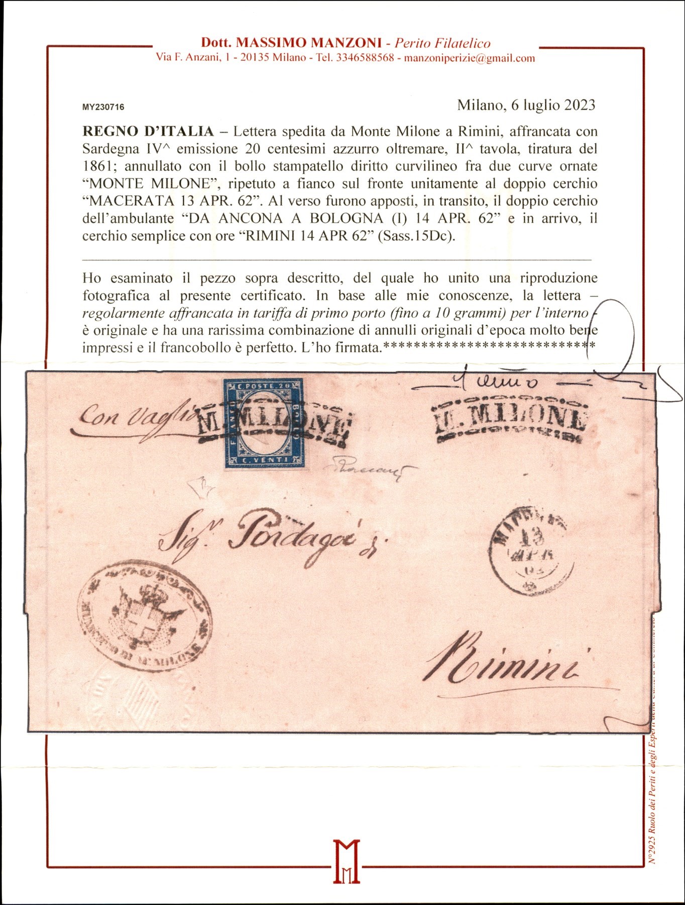 ITALIA / Antichi Stati Italiani / Sardegna / Posta ordinaria