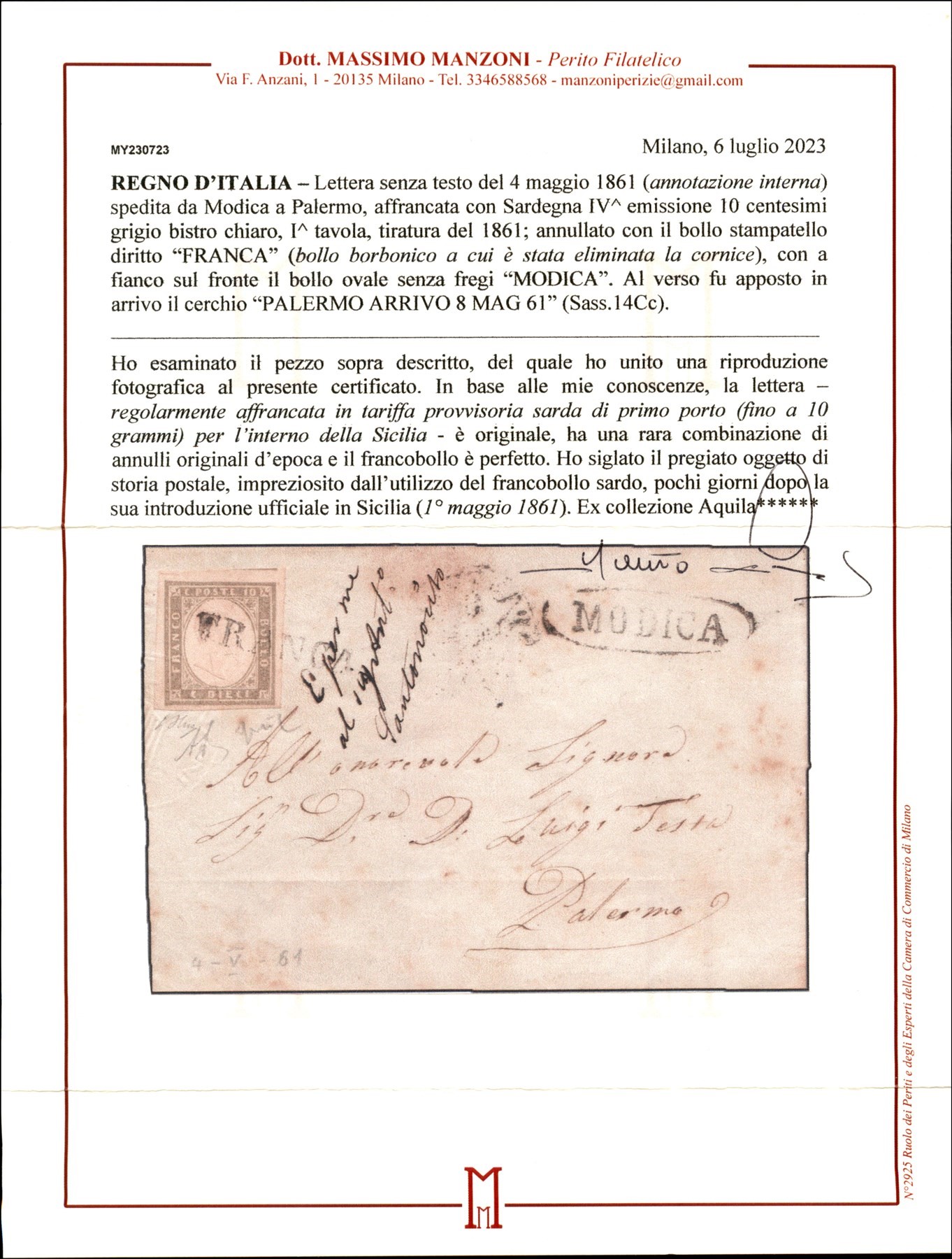 ITALIA / Antichi Stati Italiani / Sicilia / Posta ordinaria