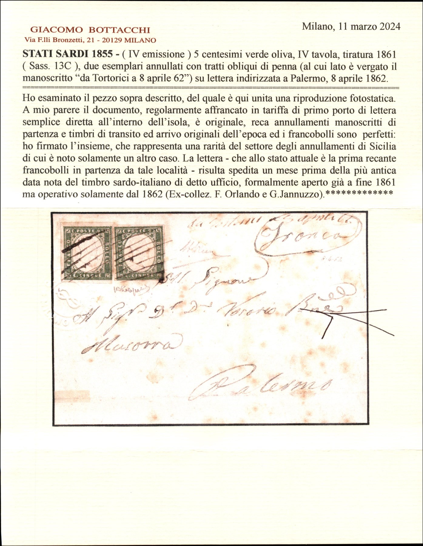 ITALIA / Antichi Stati Italiani / Sardegna / Posta ordinaria