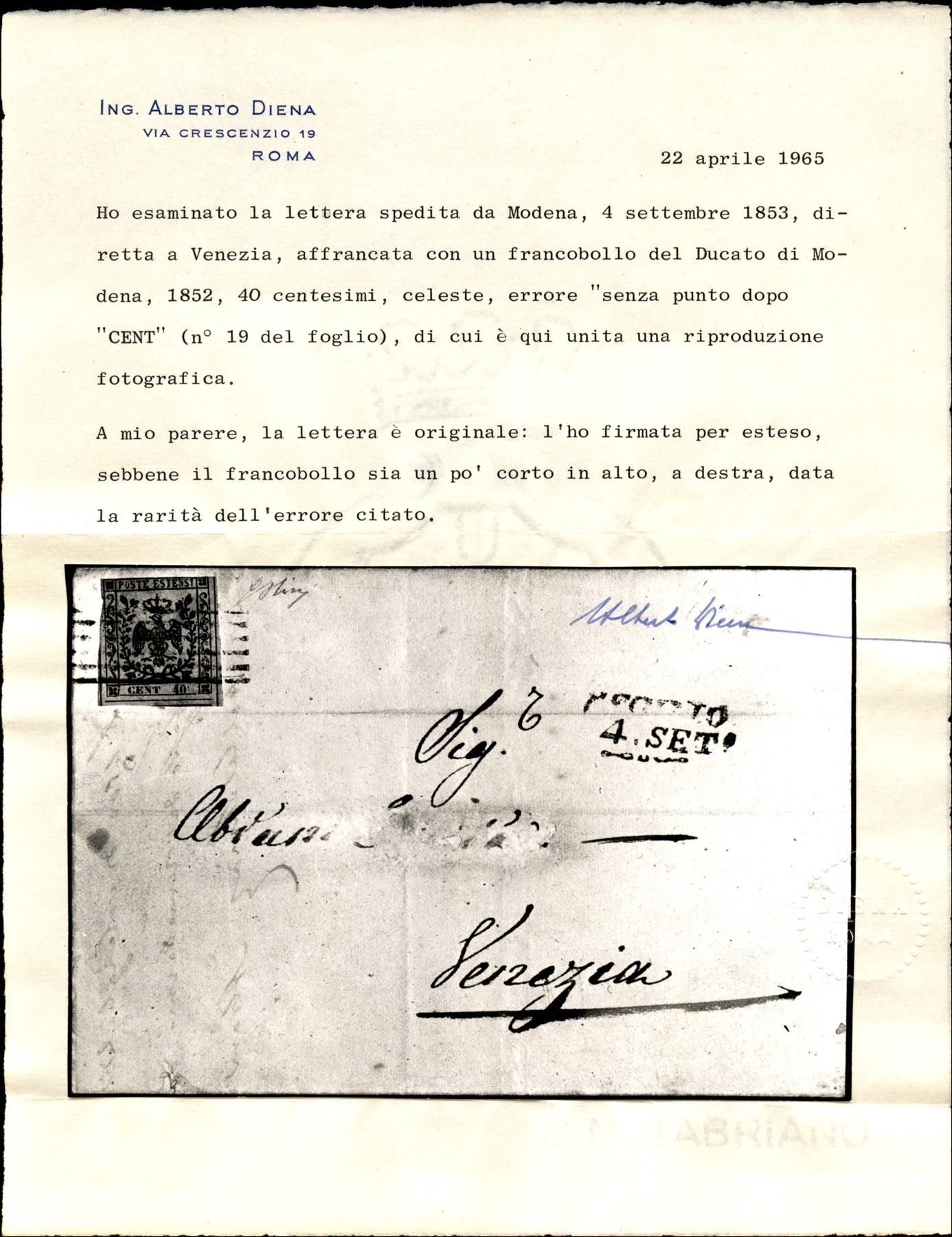 ITALIA / Antichi Stati Italiani / Modena / Posta ordinaria