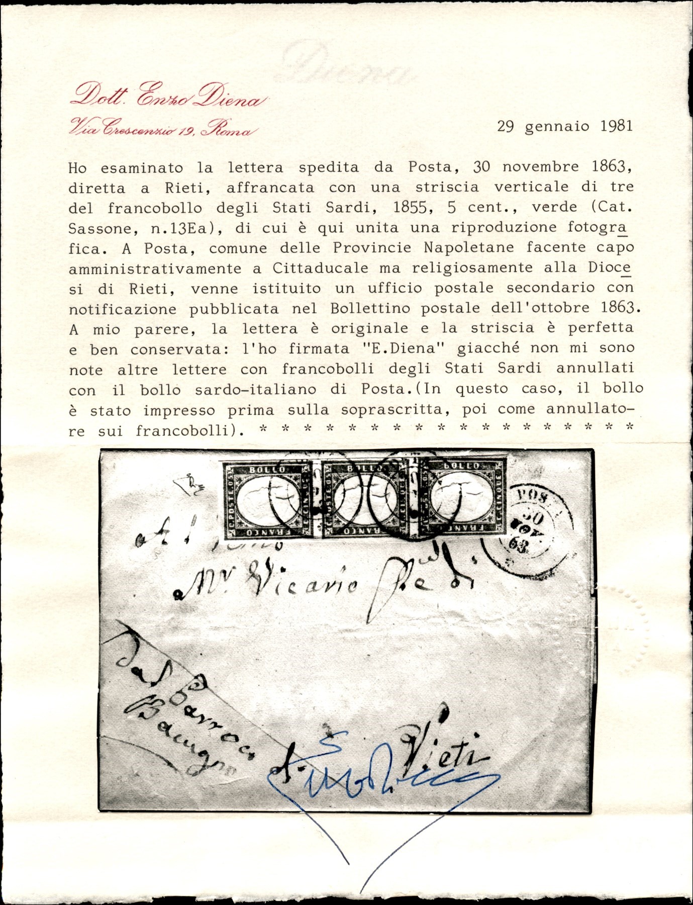 ITALIA / Antichi Stati Italiani / Sardegna / Posta ordinaria