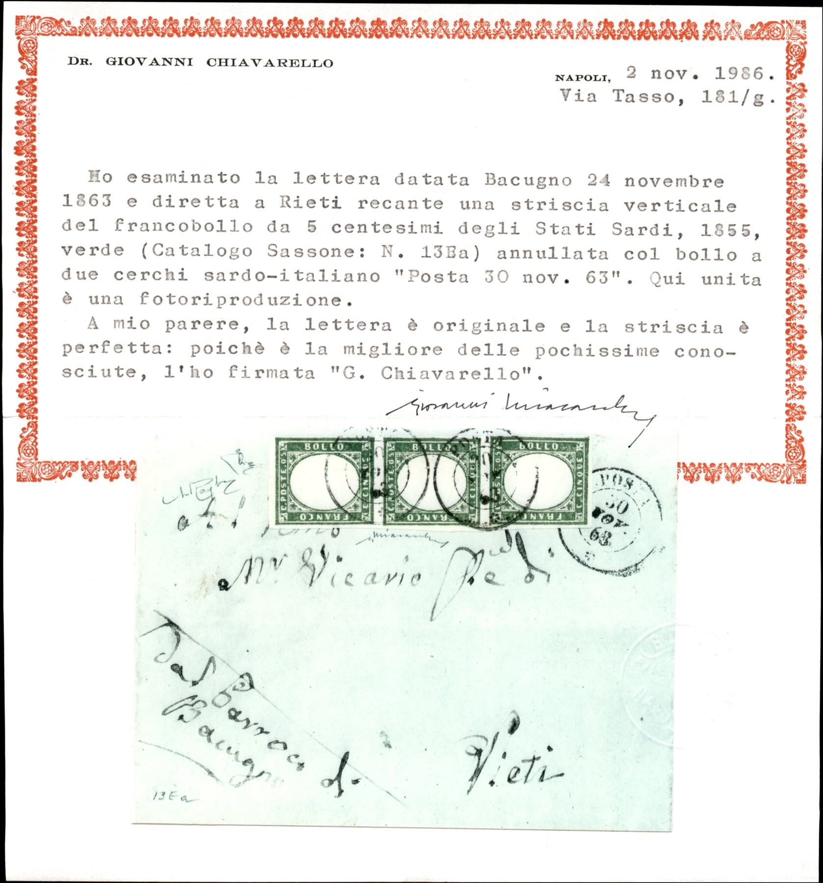 ITALIA / Antichi Stati Italiani / Sardegna / Posta ordinaria