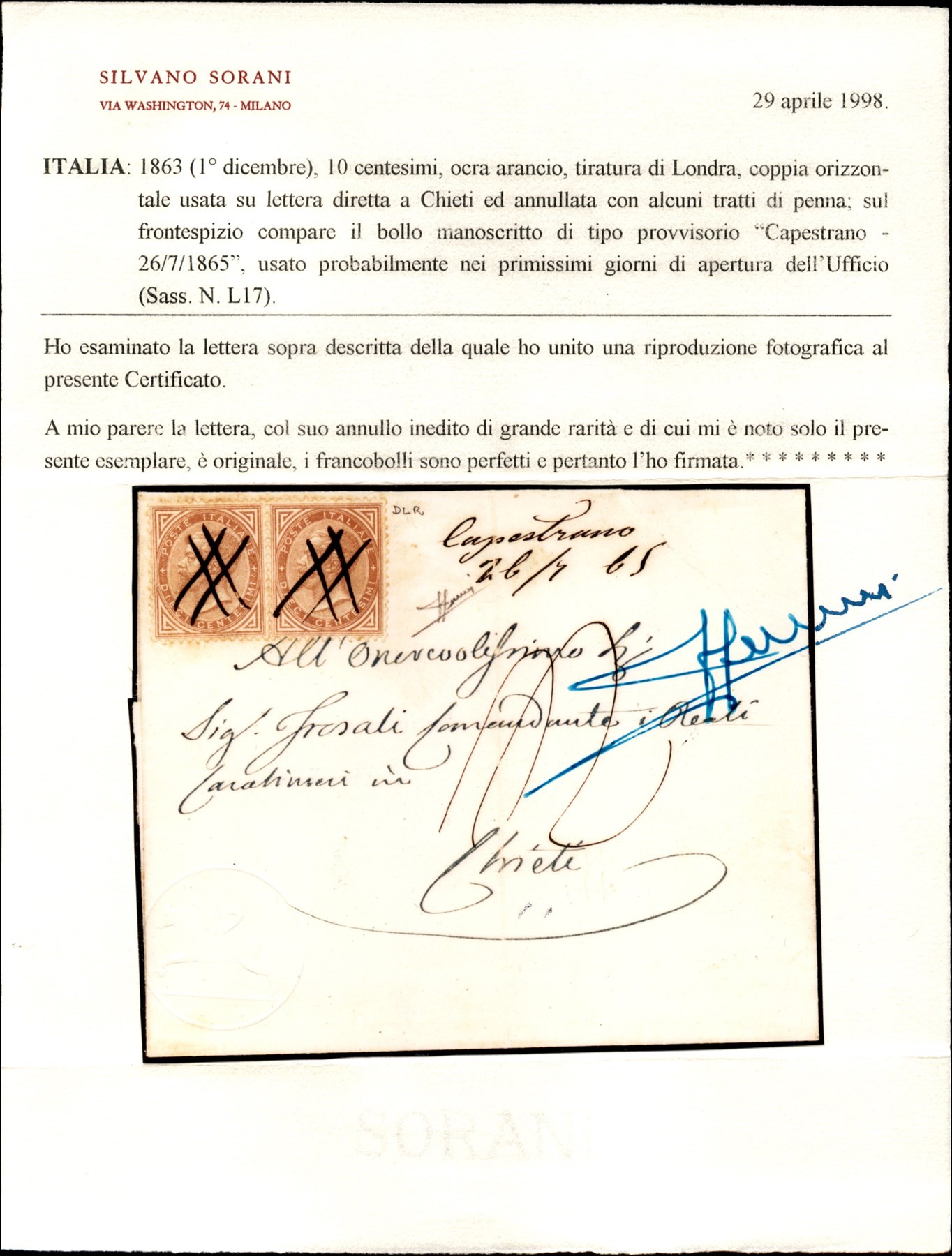 ITALIA / Regno / Vittorio Emanuele II / Posta ordinaria