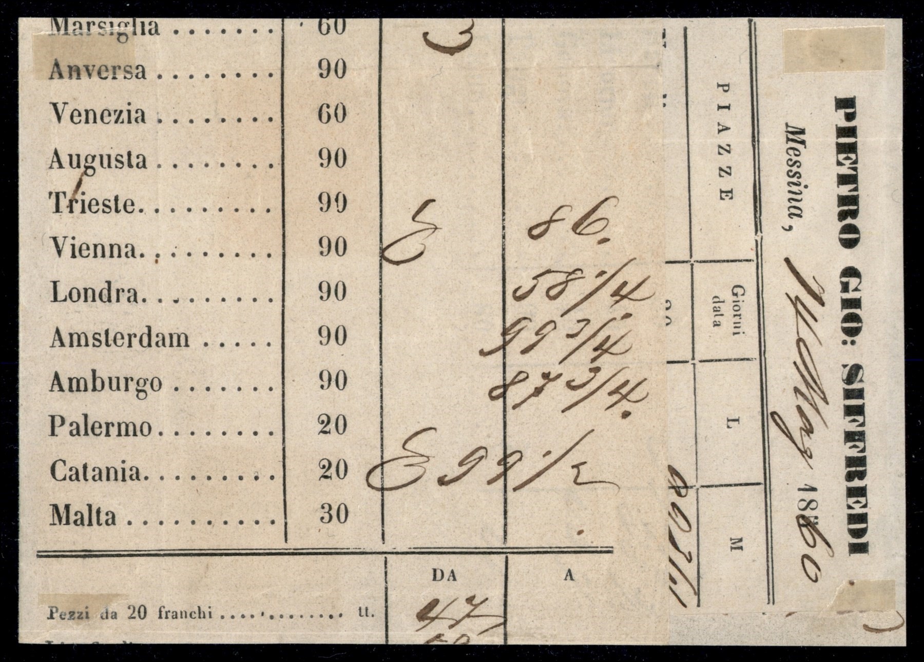 ITALIA / Antichi Stati Italiani / Sicilia / Posta ordinaria