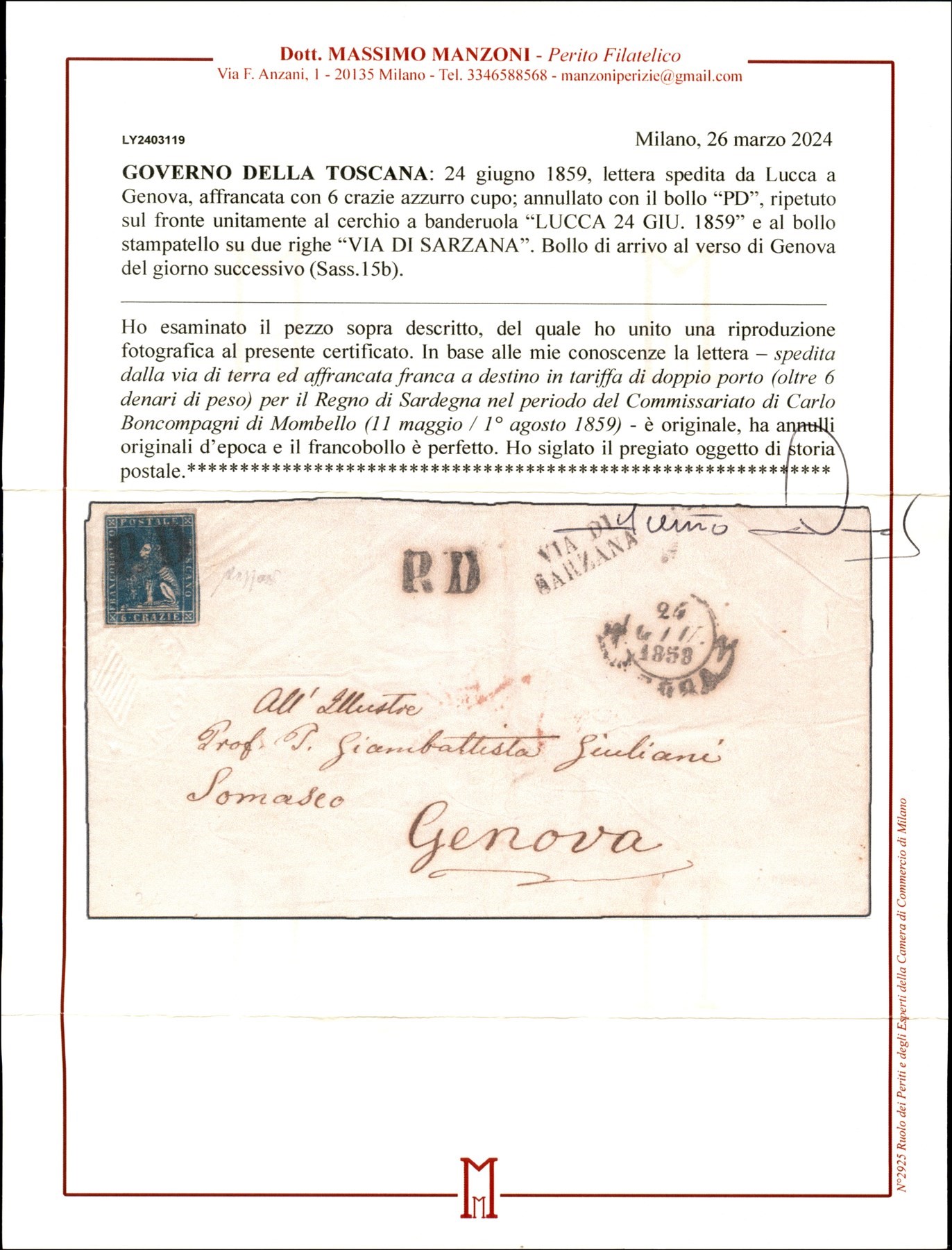 ITALIA / Antichi Stati Italiani / Toscana / Posta ordinaria