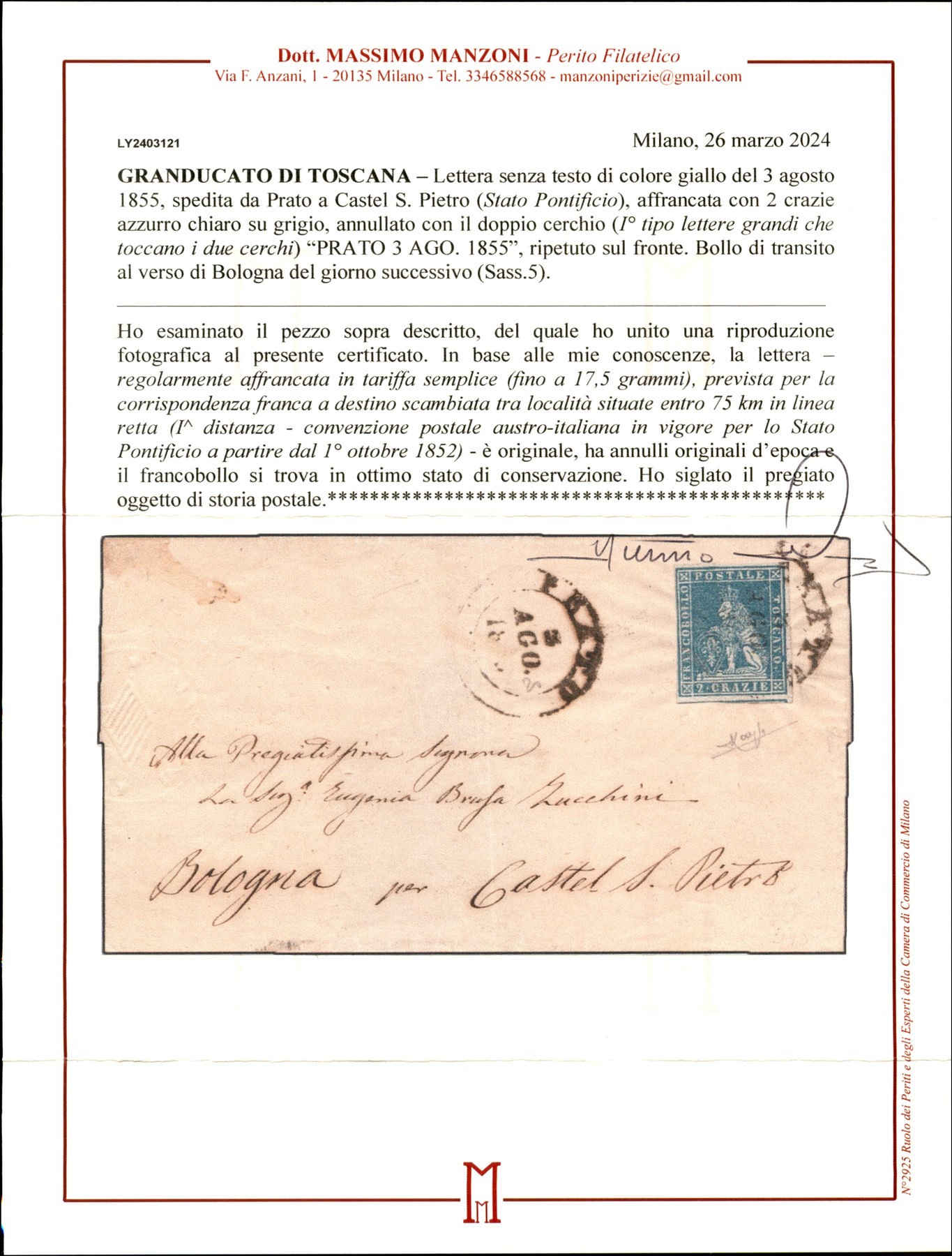 ITALIA / Antichi Stati Italiani / Toscana / Posta ordinaria