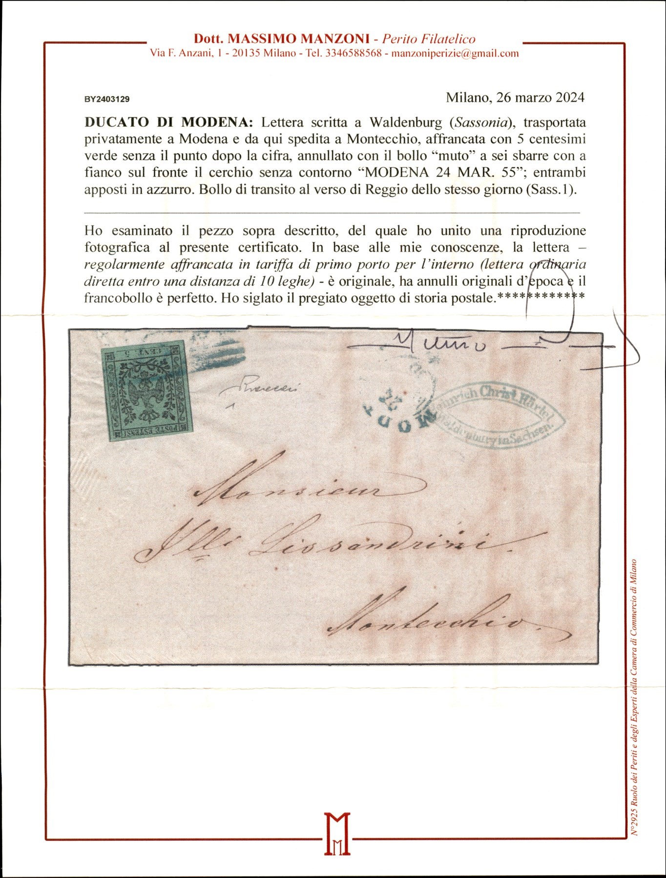 ITALIA / Antichi Stati Italiani / Modena / Posta ordinaria