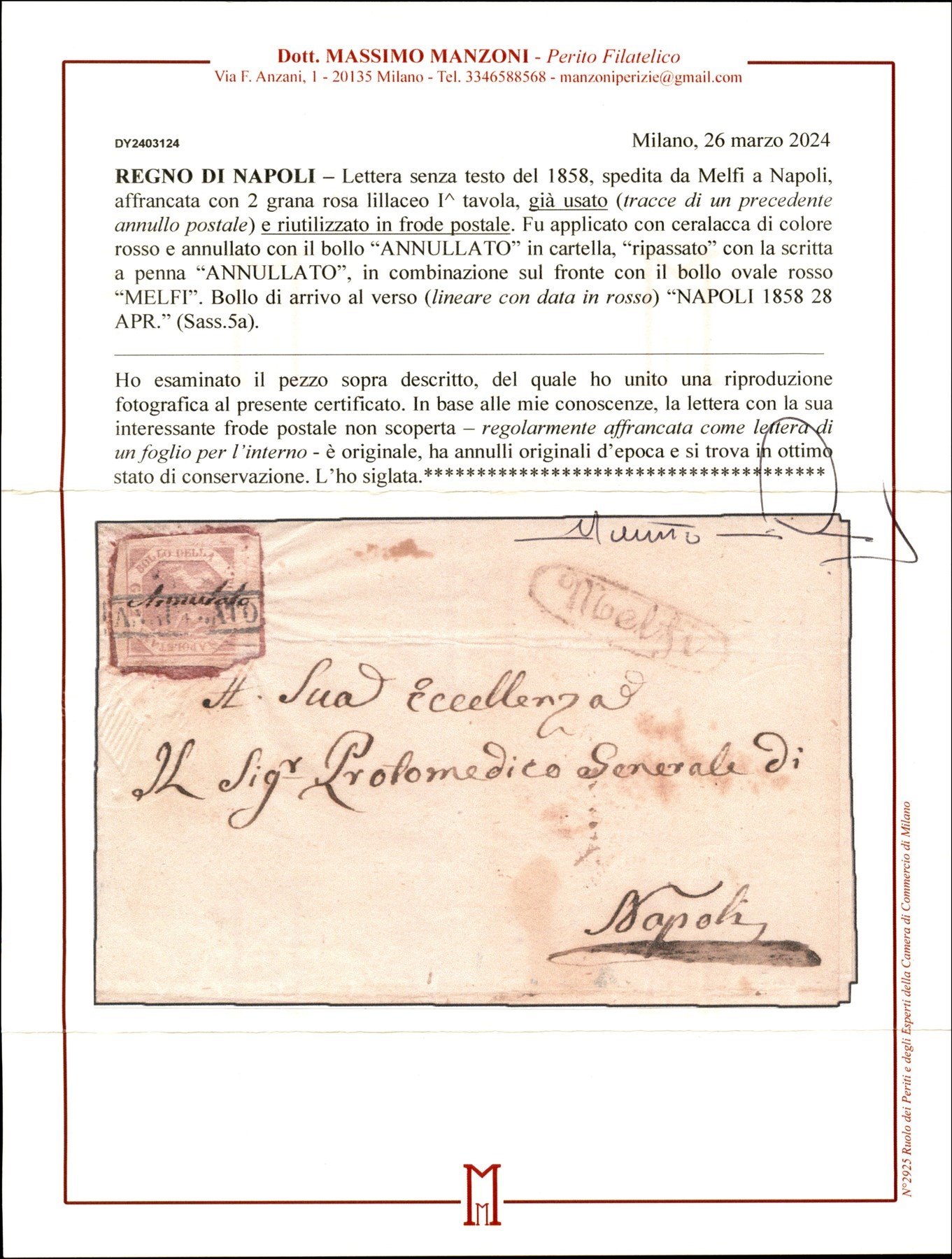 ITALIA / Antichi Stati Italiani / Napoli / Posta ordinaria