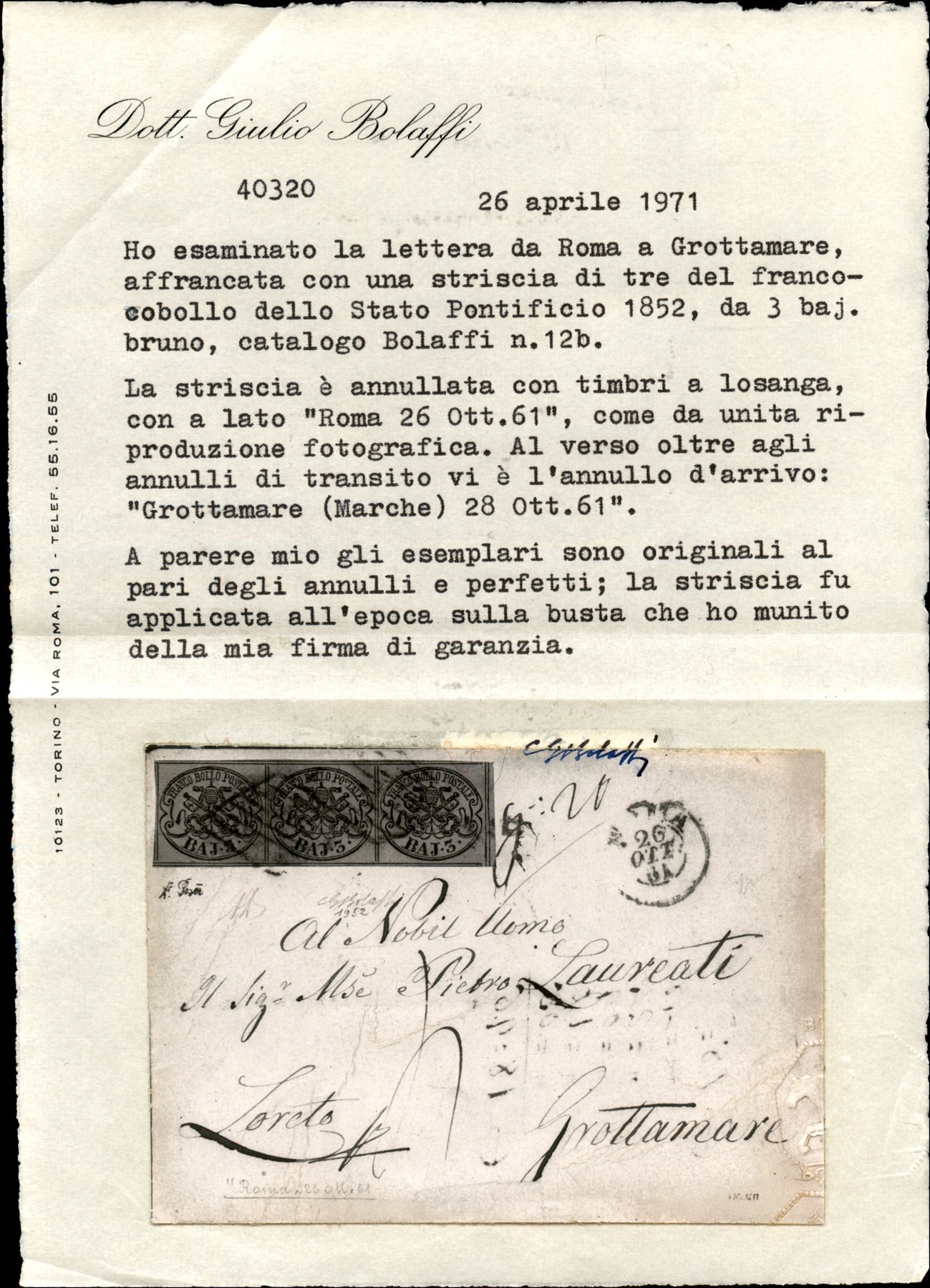 ITALIA / Antichi Stati Italiani / Stato pontificio / Posta ordinaria