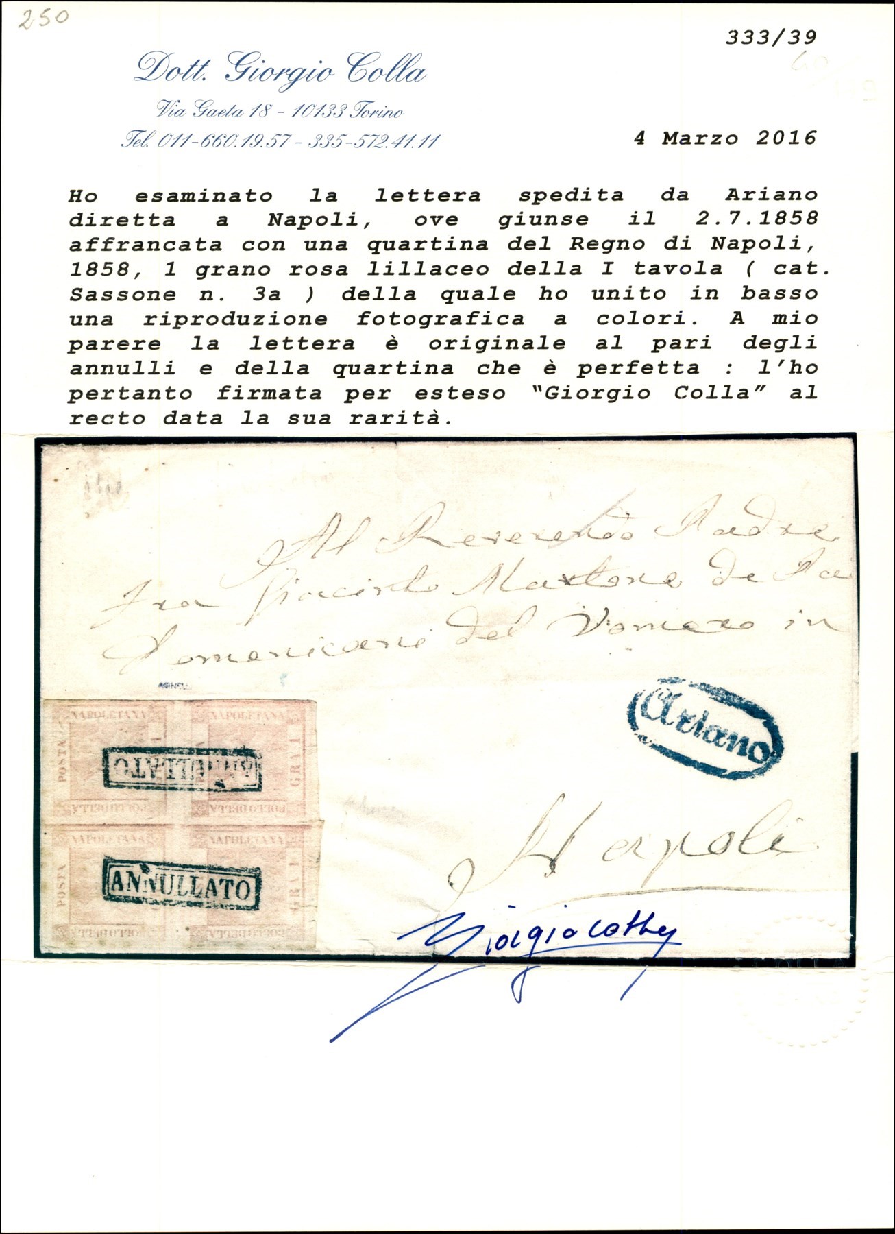 ITALIA / Antichi Stati Italiani / Napoli / Posta ordinaria