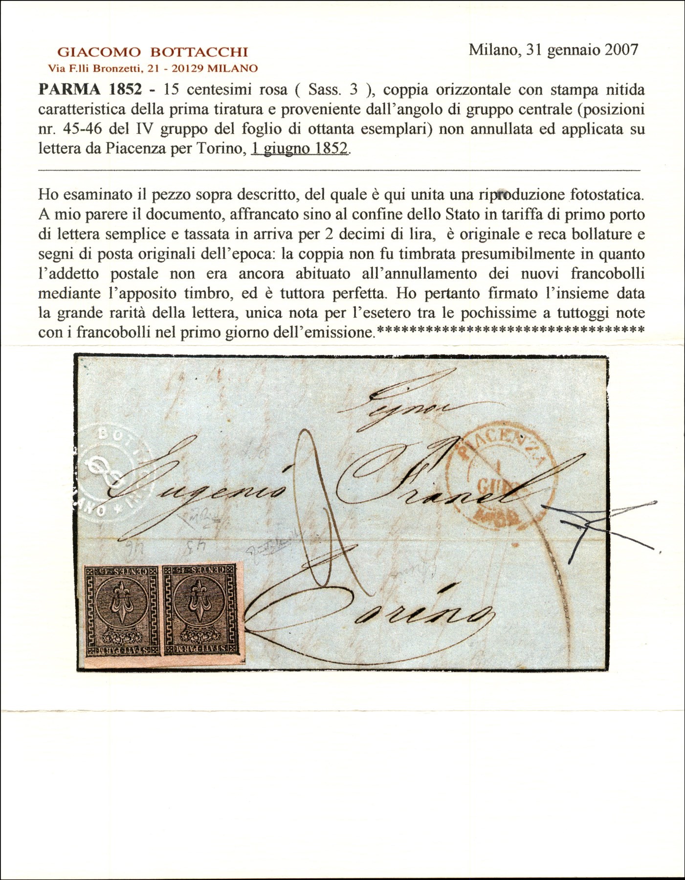 Italia / Antichi Stati Italiani / Parma / Posta Ordinaria