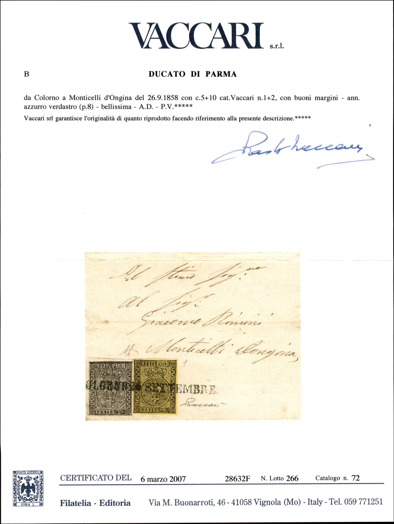 Italia / Antichi Stati Italiani / Parma / Posta Ordinaria