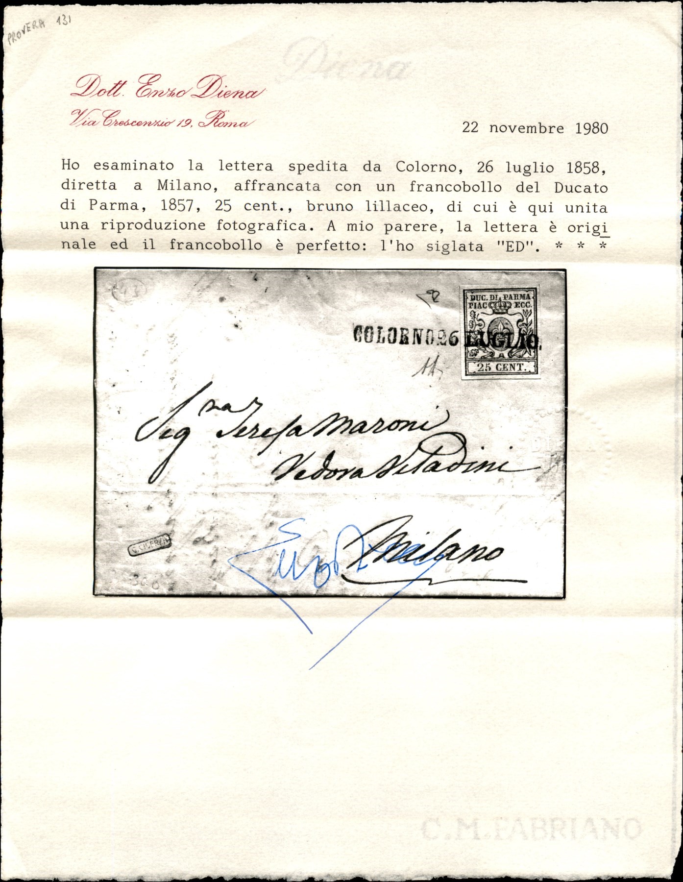 Italia / Antichi Stati Italiani / Parma / Posta Ordinaria