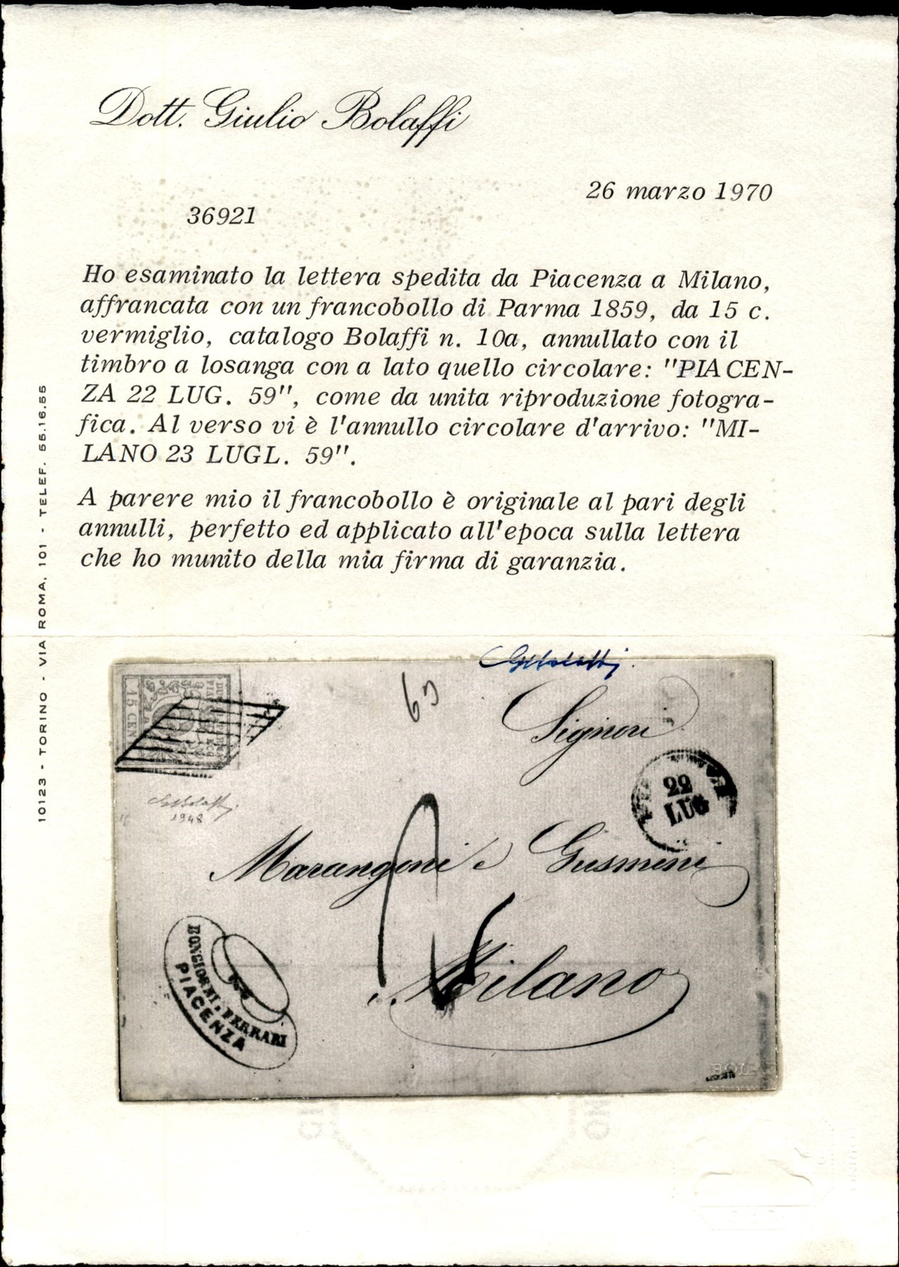 Italia / Antichi Stati Italiani / Parma / Posta Ordinaria