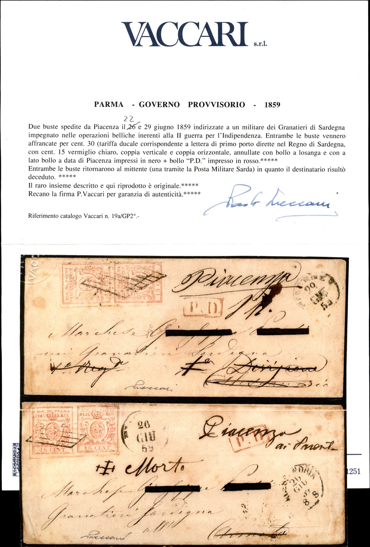 Italia / Antichi Stati Italiani / Parma / Posta Ordinaria