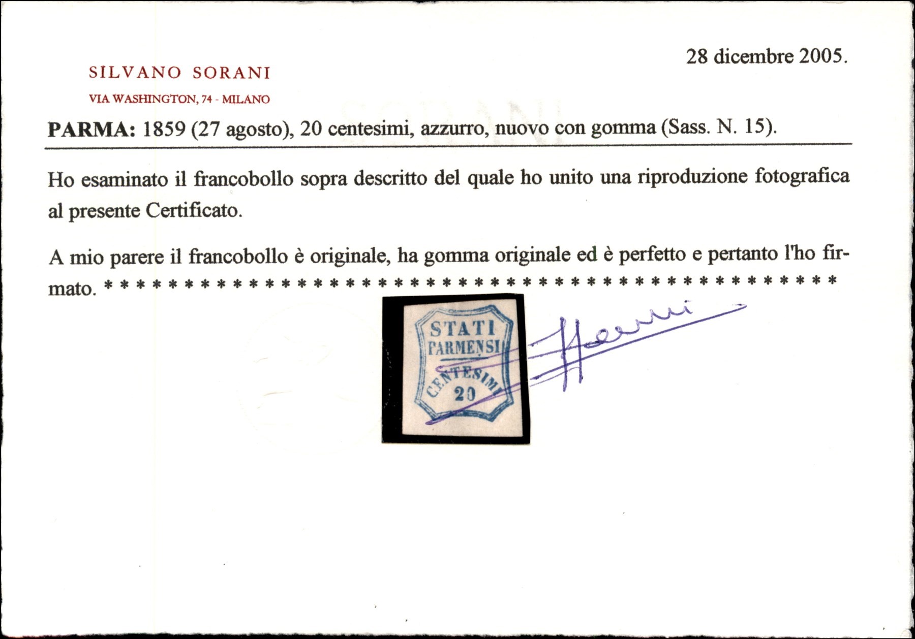 ITALIA / Antichi Stati Italiani / Parma / Governo Provvisorio / Posta ordinaria