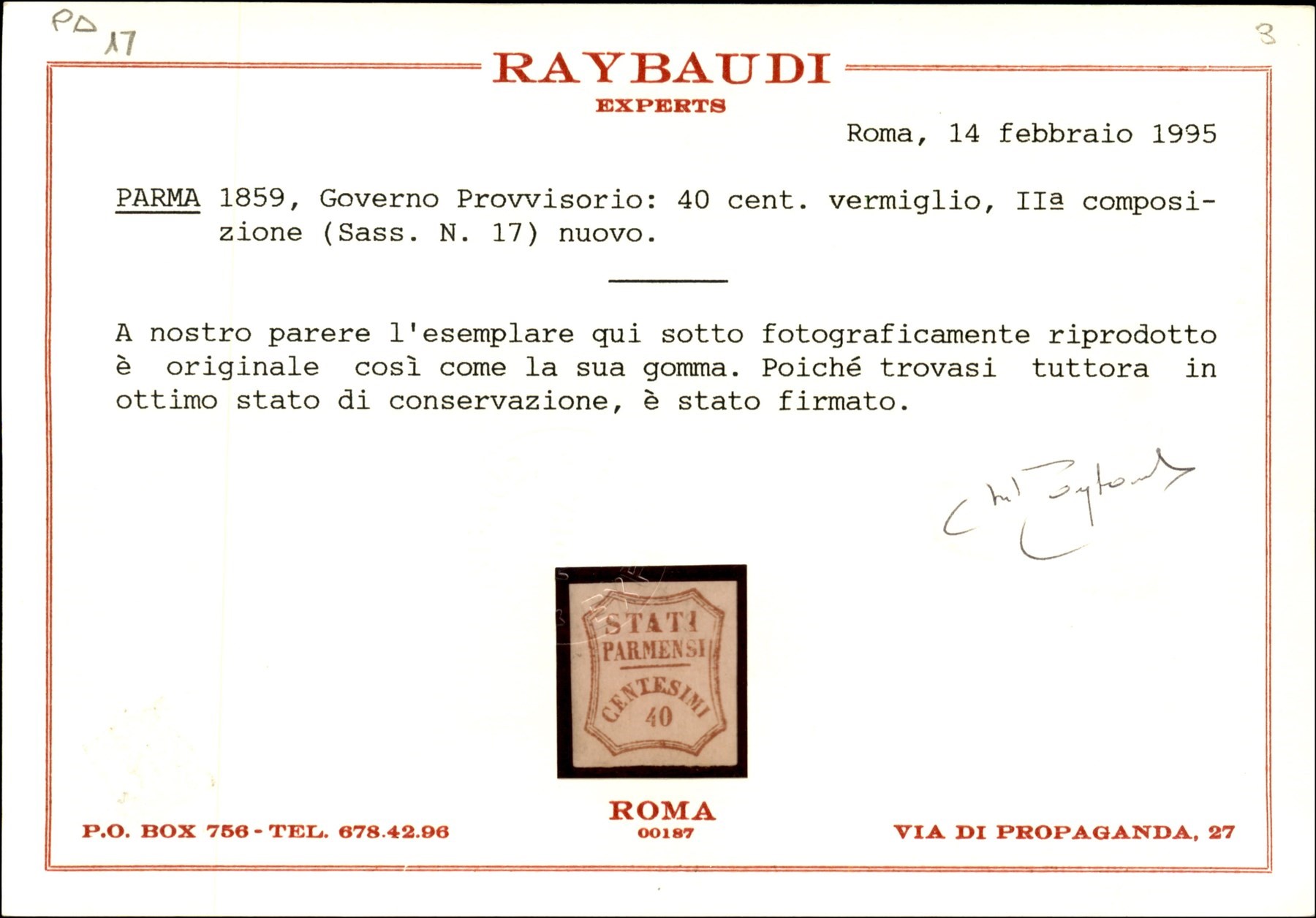 ITALIA / Antichi Stati Italiani / Parma / Governo Provvisorio / Posta ordinaria