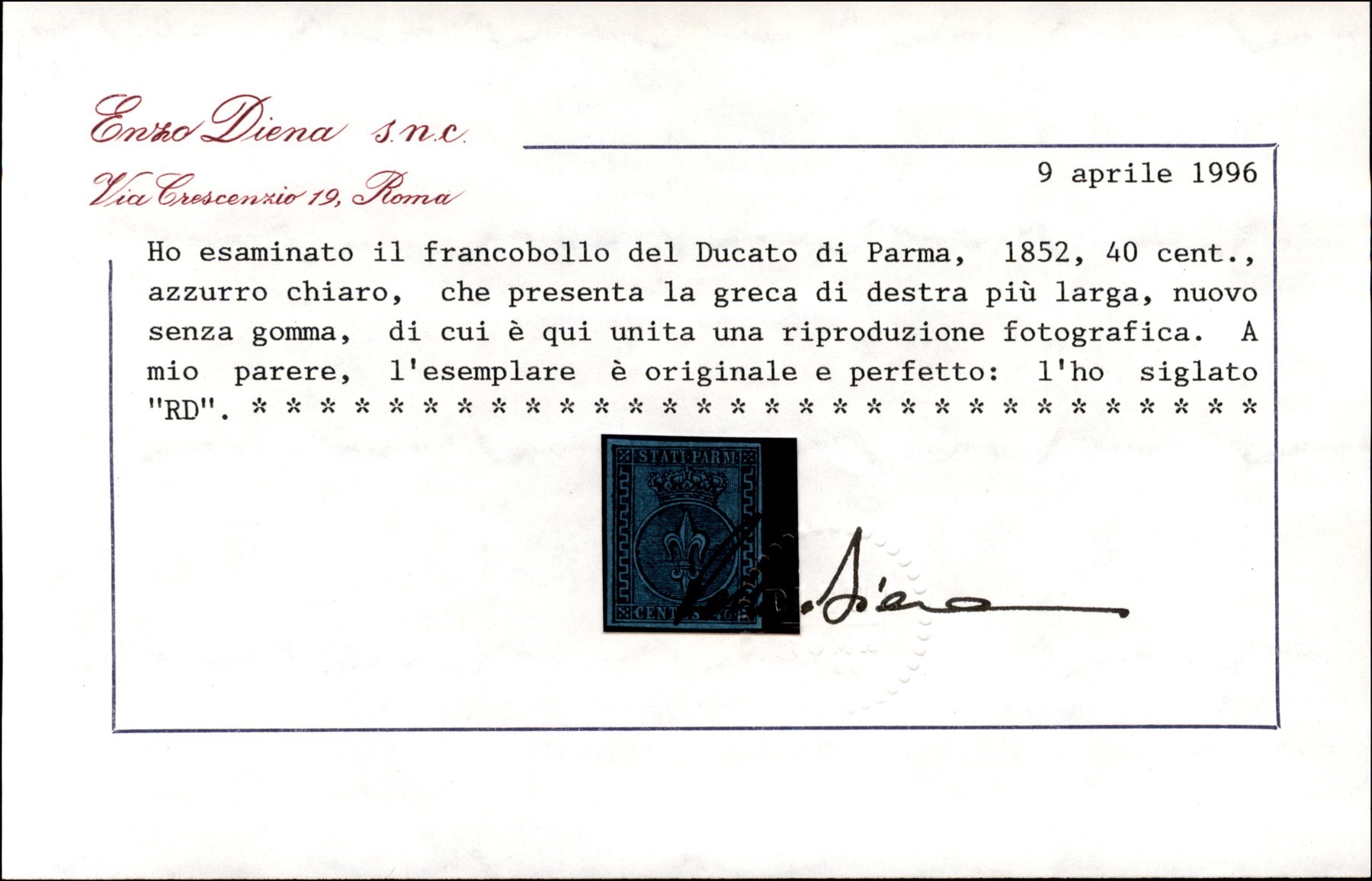 ITALIA / Antichi Stati Italiani / Parma / Posta ordinaria