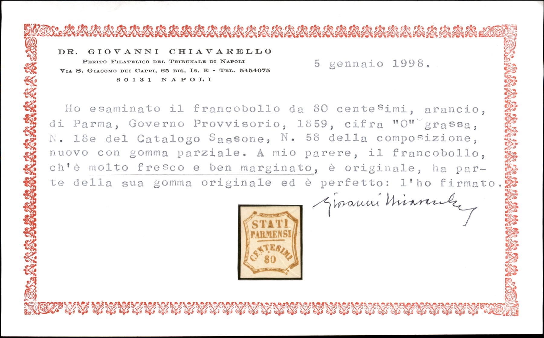 ITALIA / Antichi Stati Italiani / Parma / Governo Provvisorio