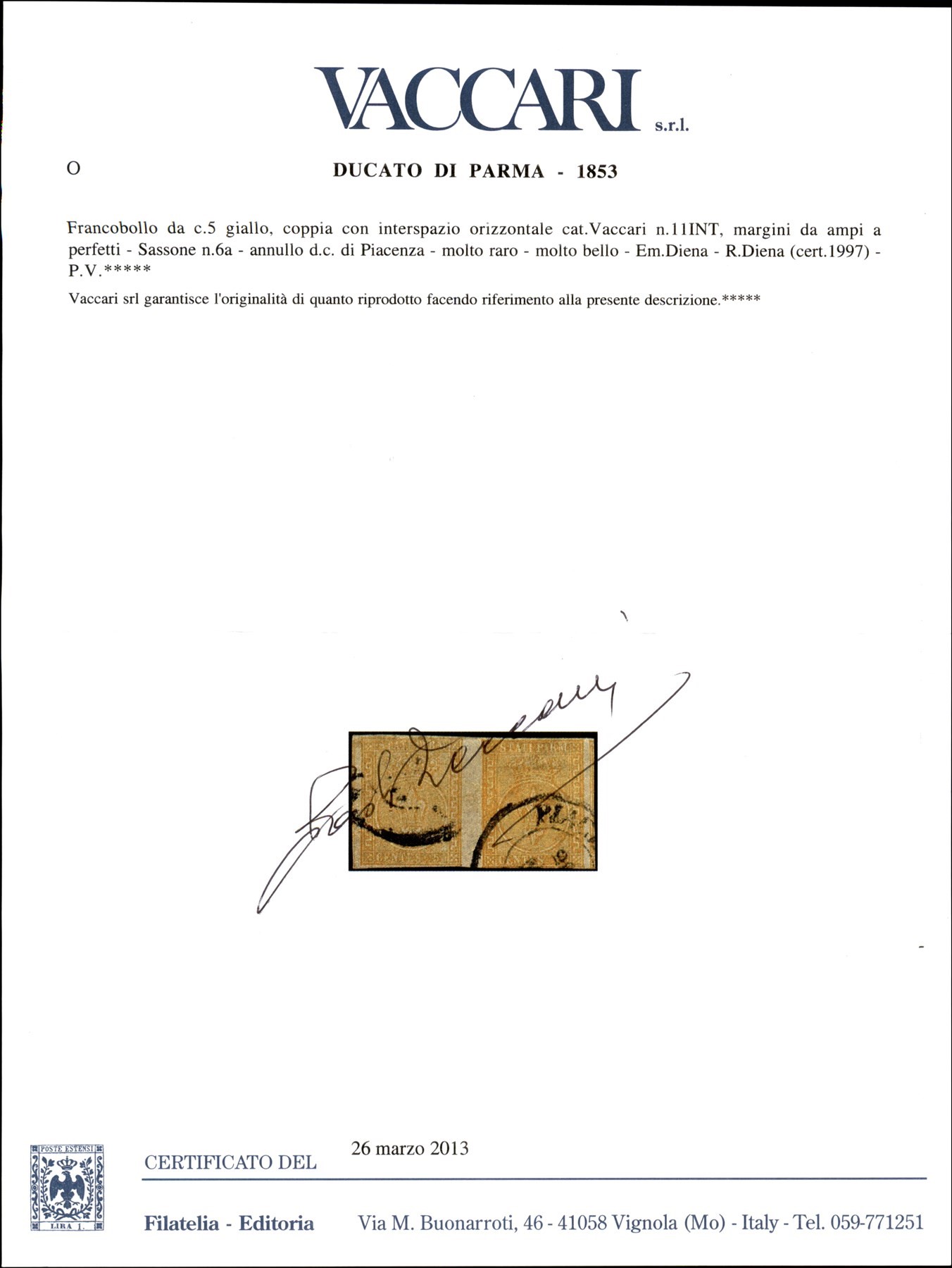 ITALIA / Antichi Stati Italiani / Parma / Posta ordinaria