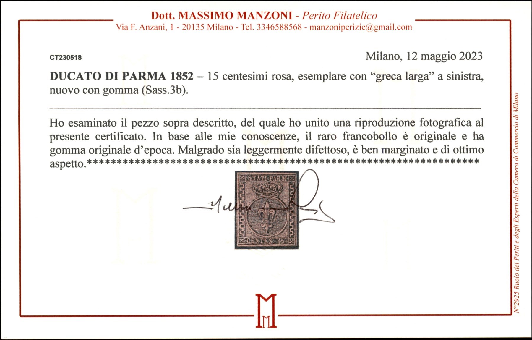 ITALIA / Antichi Stati Italiani / Parma / Posta ordinaria