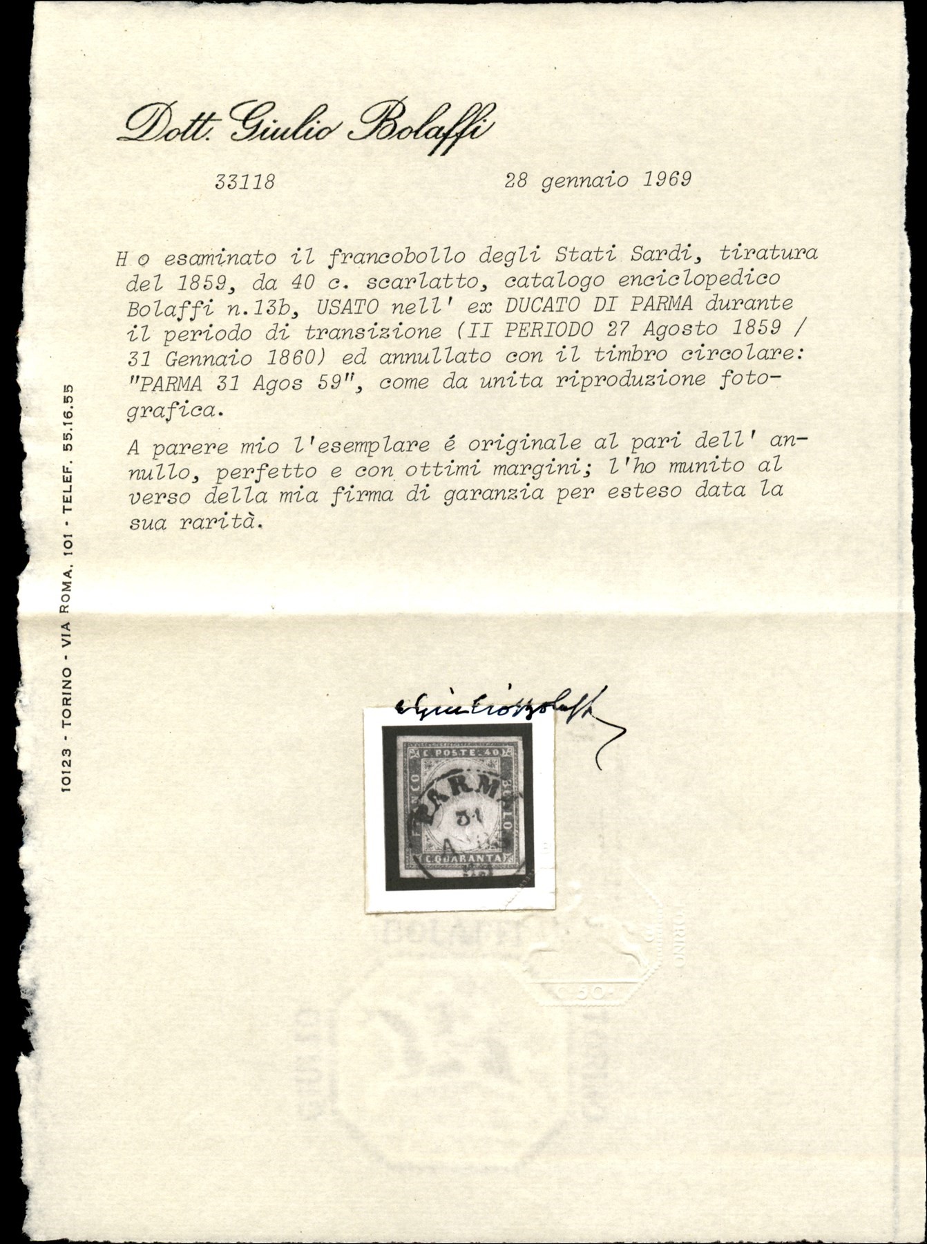 Italia / Antichi Stati Italiani / Parma / Posta Ordinaria