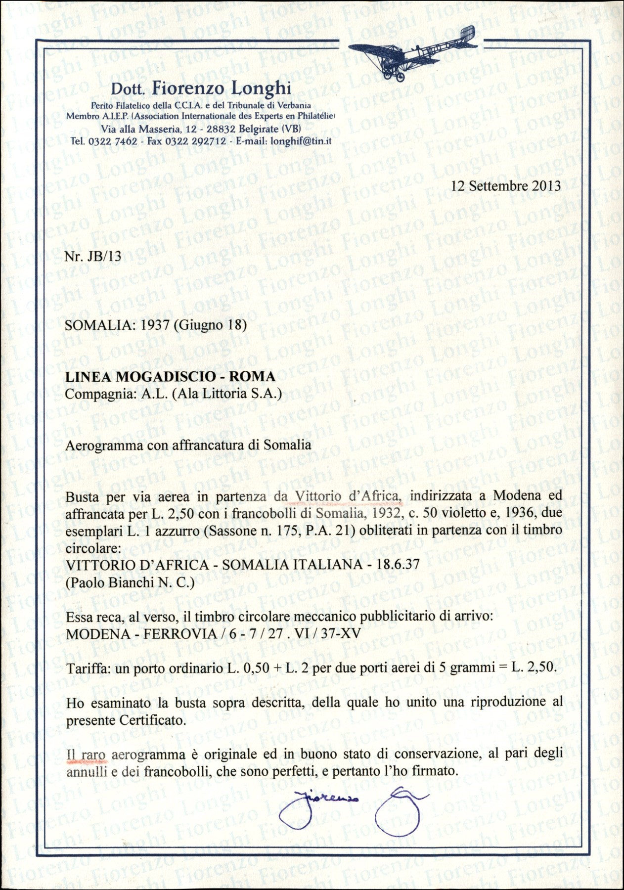 Italia / Colonie / Somalia / Aerogrammi