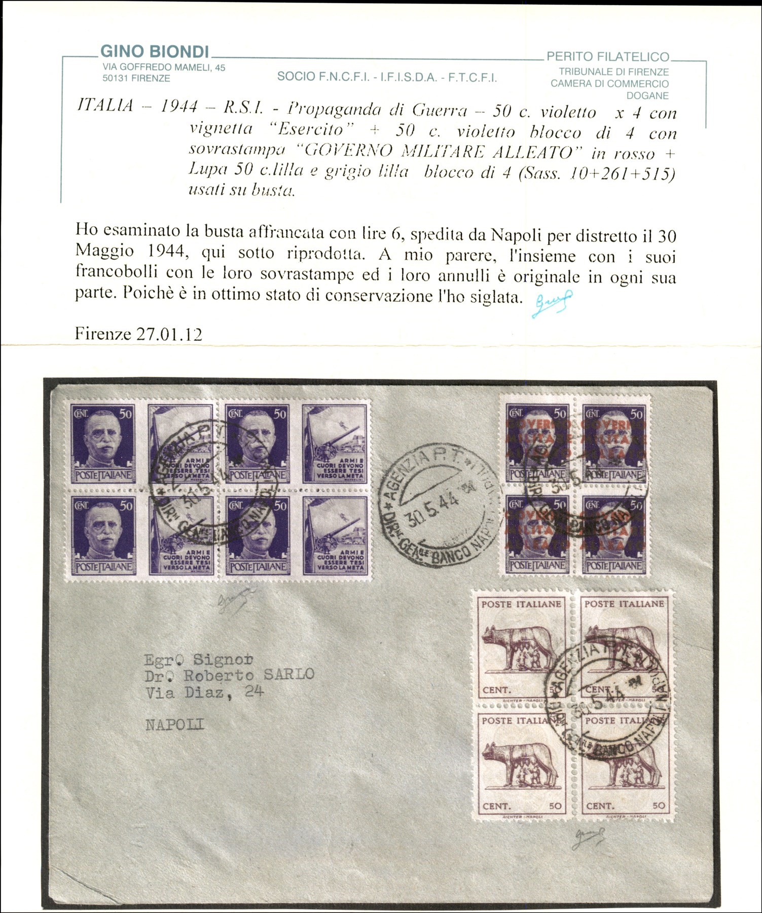 Italia / Occupazioni Straniere di Territori Italiani / Occupazione Anglo-americana / Napoli / Pos...