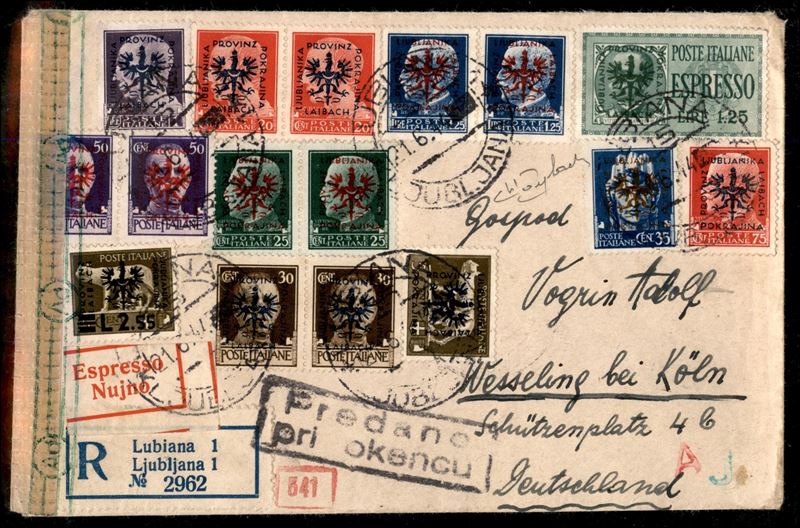Italia / Occupazioni II Guerra Mondiale / Occupazione Tedesca / Lubiana / Posta Ordinaria + Espre...
