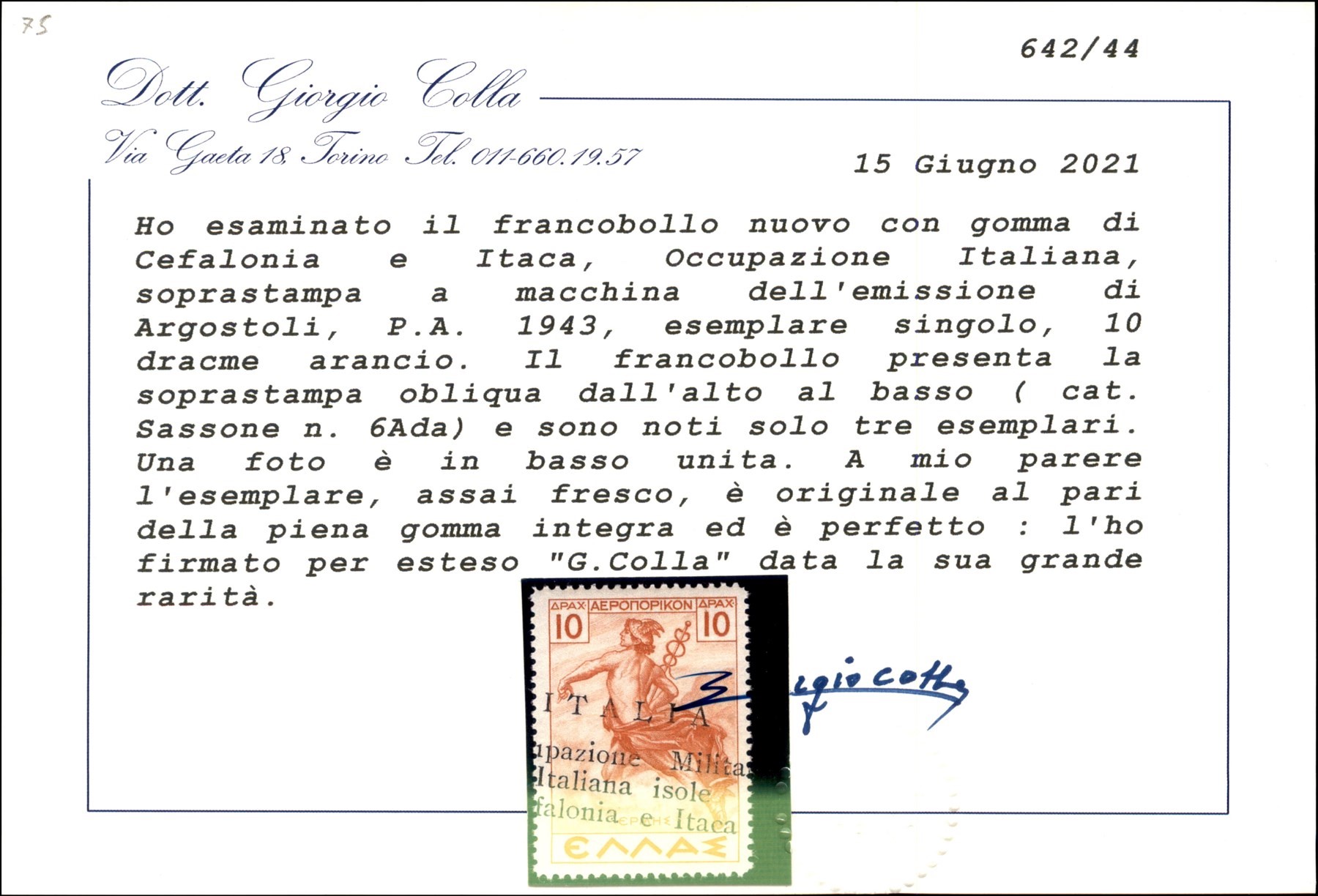 Italia / Occupazioni II Guerra Mondiale / Cefalonia e Itaca / Posta Ordinaria