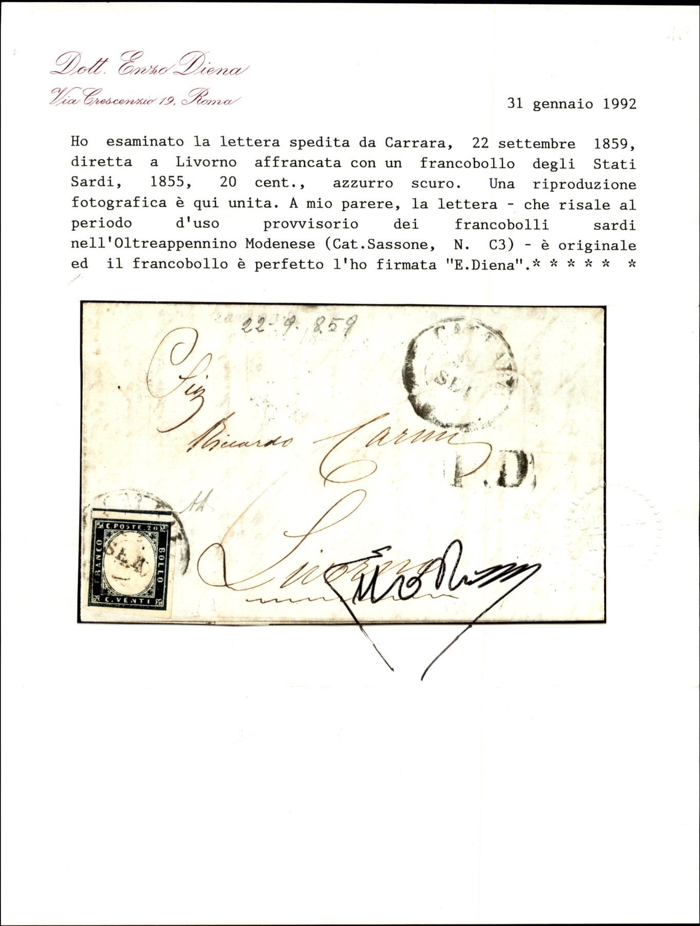 ITALIA / Antichi Stati Italiani / Modena / Posta ordinaria