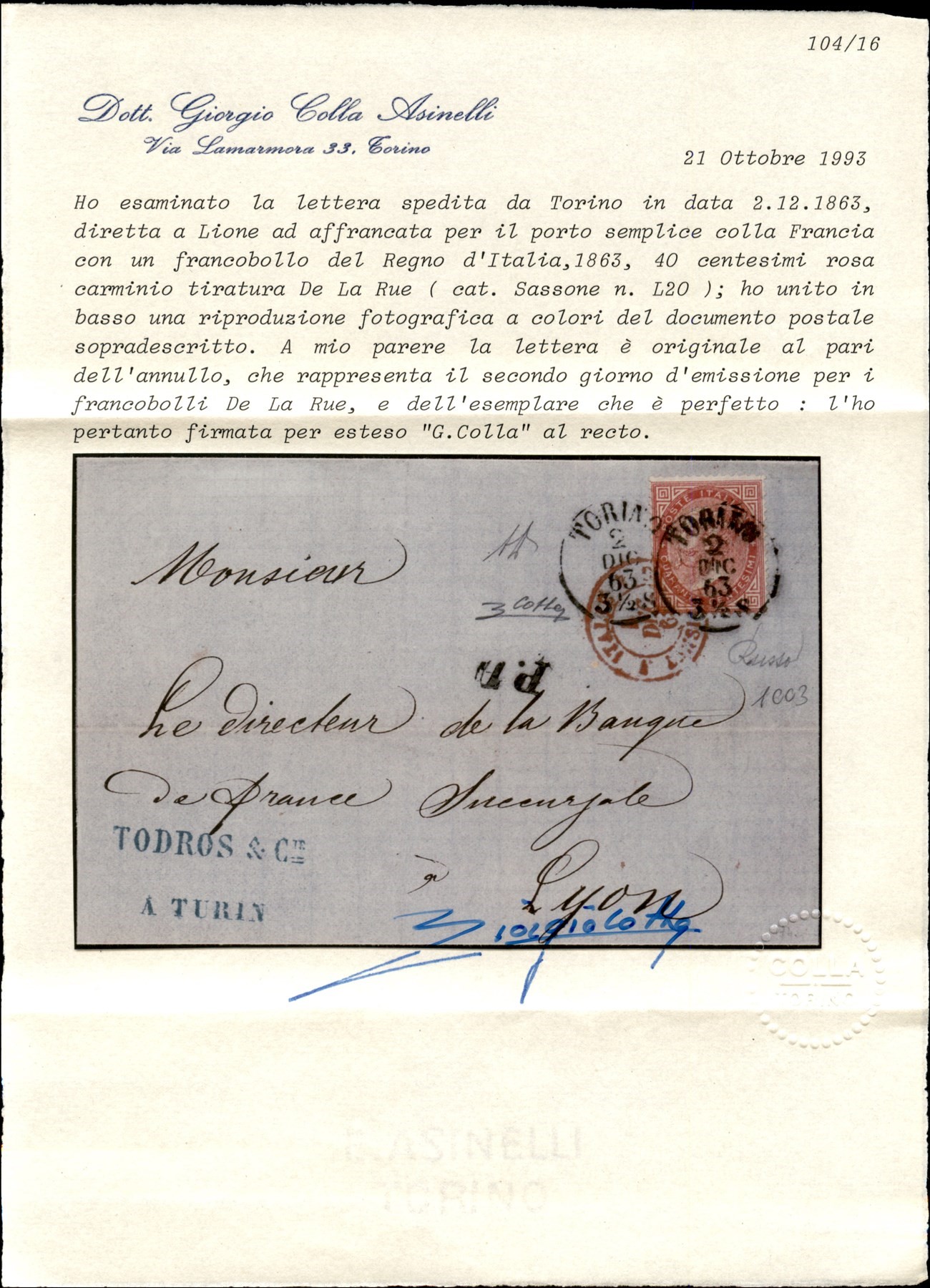 Italia / Regno / Vittorio Emanuele II / Posta Ordinaria