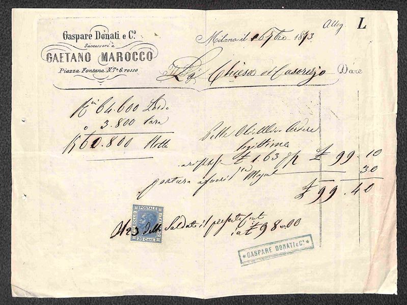 Italia / Regno / Vittorio Emanuele II / Posta Ordinaria